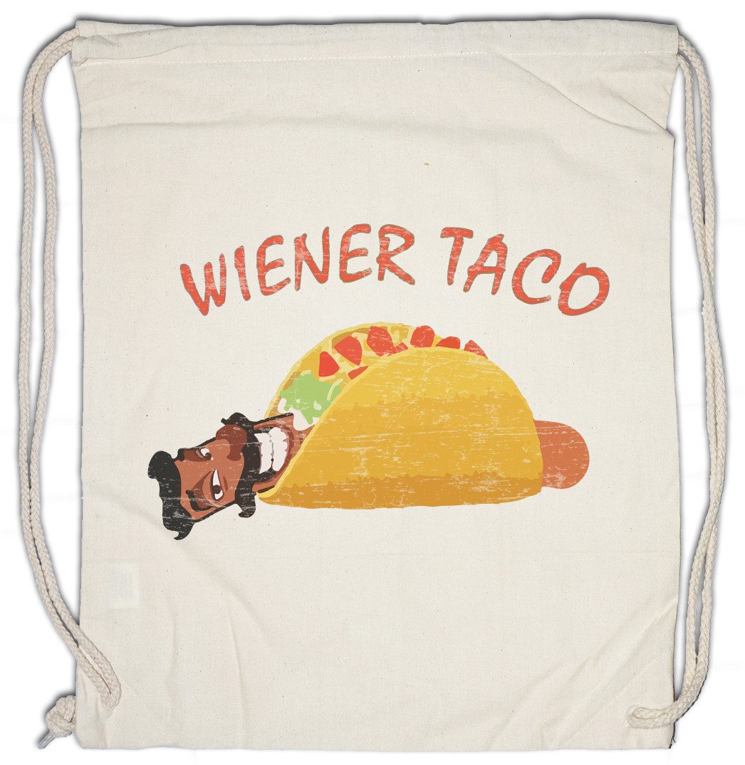 Turnbeutel Wiener Taco Turnbeutel Insatiable Kult Symbol Sign Logo Würstchen