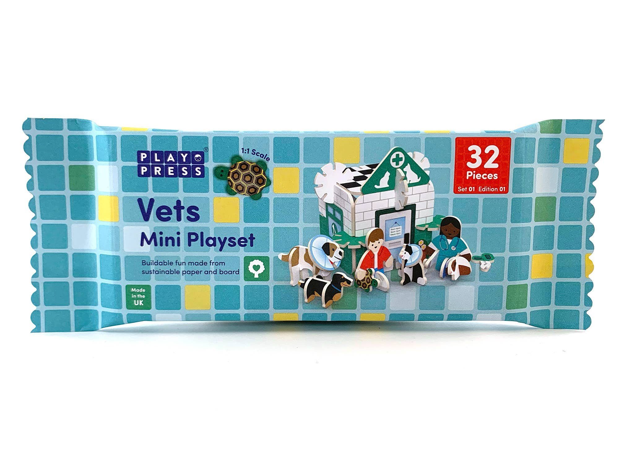 suebidou 3D Spielset Tierarzt Pop Out Spiel für Kinder zum Aufbauen/Spielen Konstruktions-Spielset, nachhaltig, kreativ