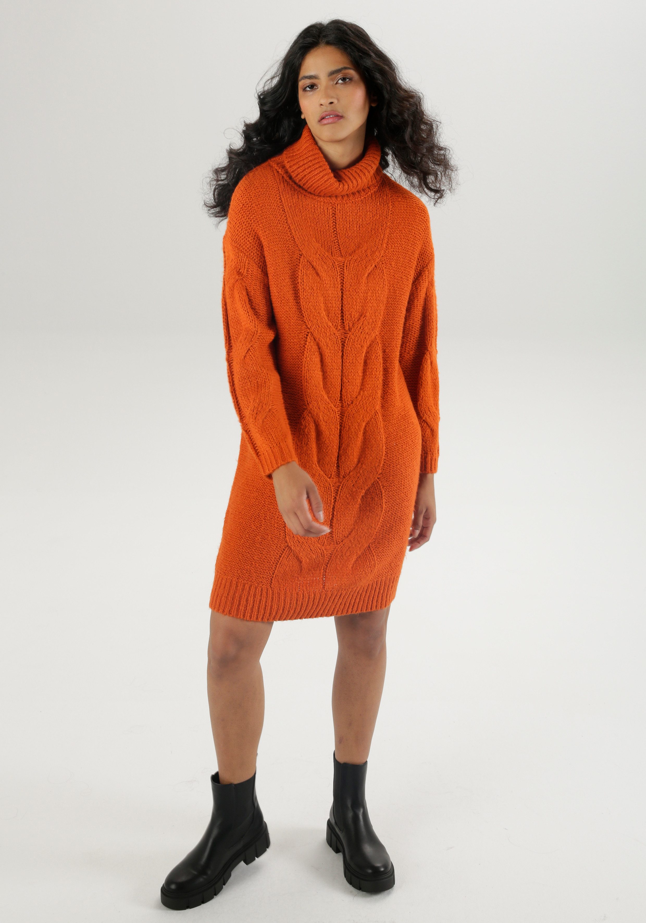 Aniston CASUAL Strickkleid mit extravagantem Zopfmuster