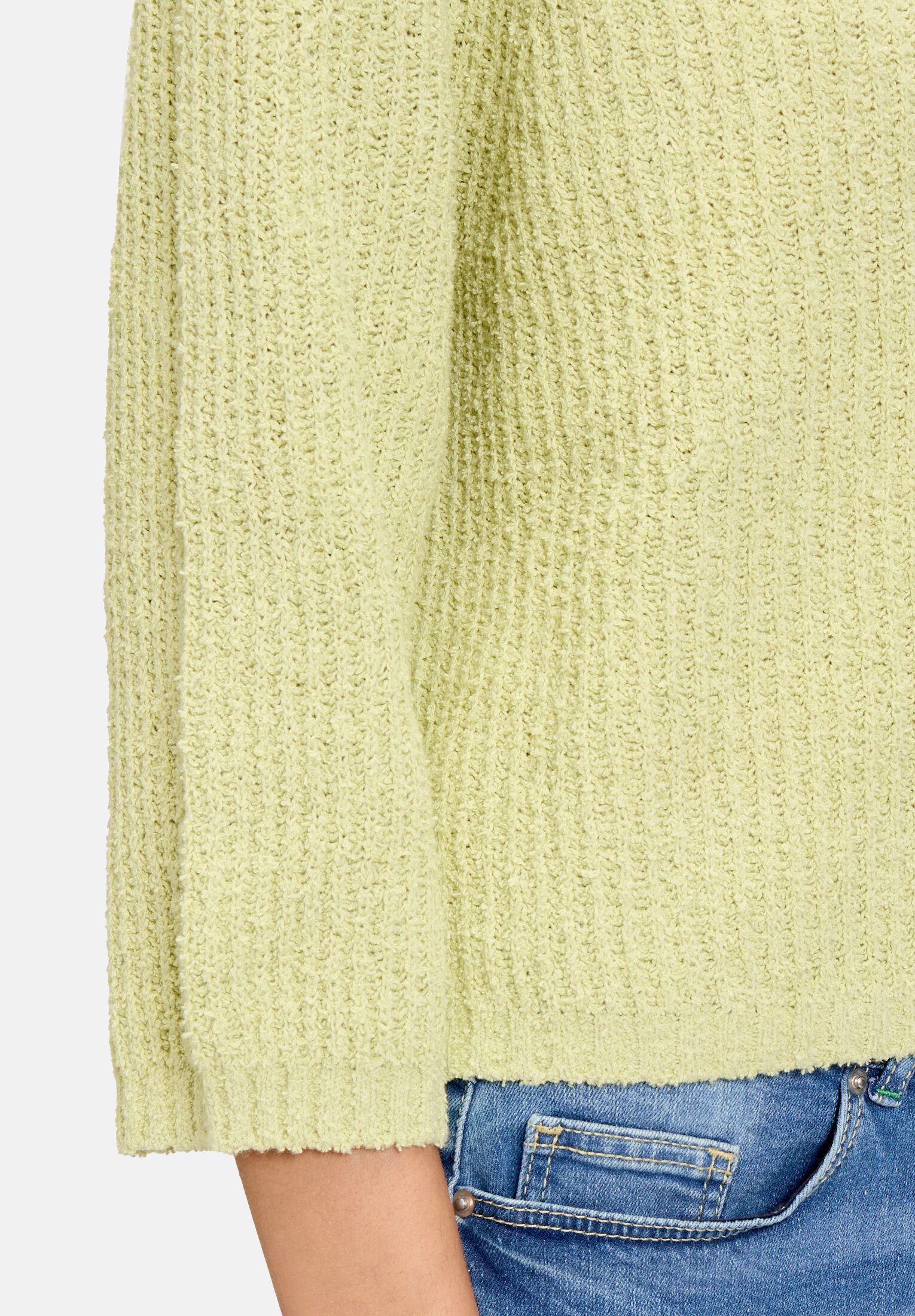 Cartoon Strickpullover Damen mit Rundhalsausschnitt (1-tlg) Struktur