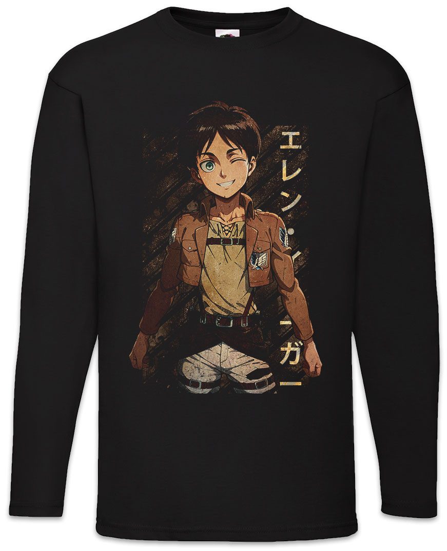Langarmshirt Eren Jaeger Langarm T-Shirt Attack Shingeki No Kyojin AOT On Titan