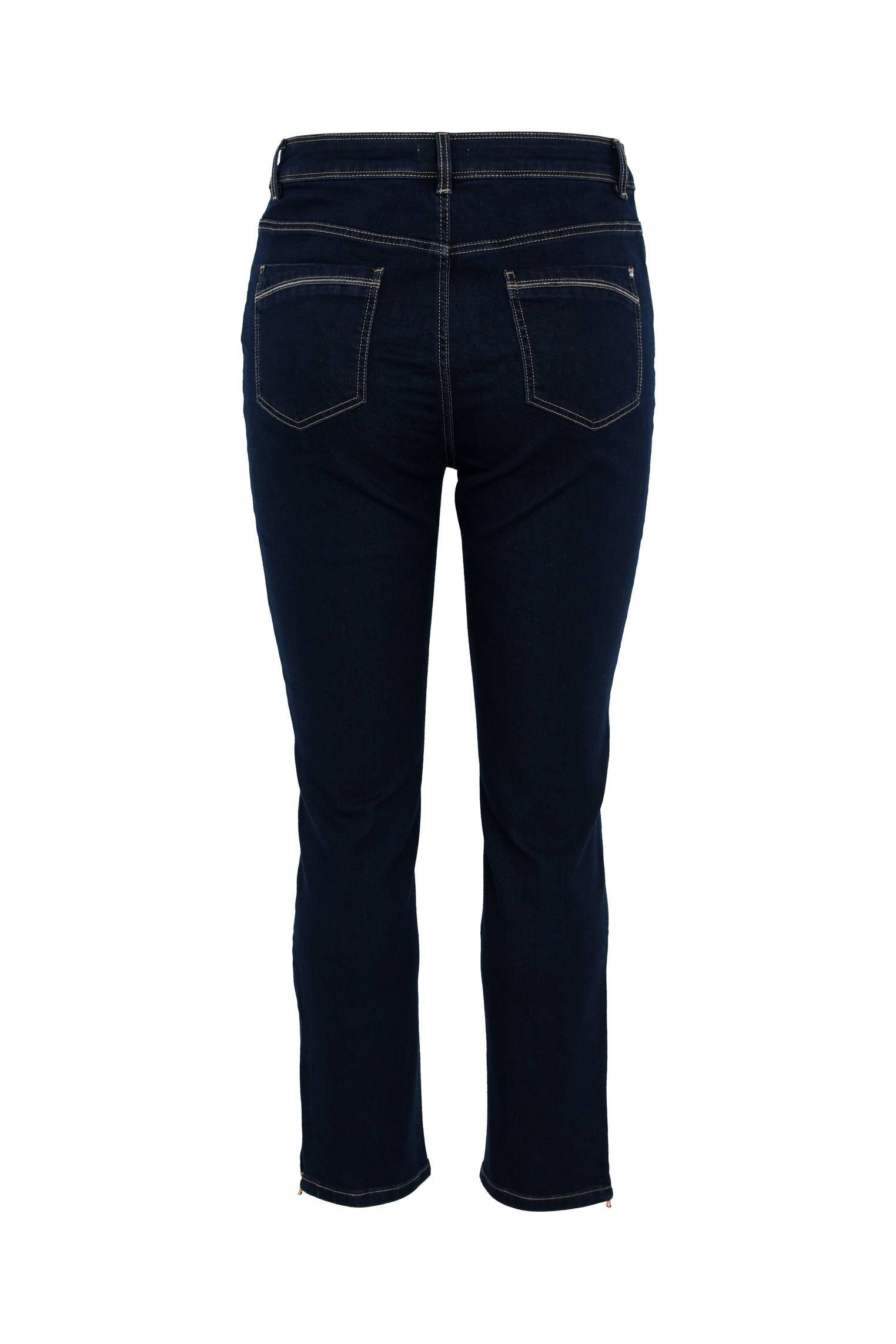 Reißverschluss 5-Pocket-Jeans 7/8-Slim-Fit-Jeans Paprika Unten Mit