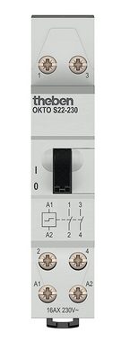 theben Stromstoßschalter OKTO S22-230, elektromechanisch, 2 Schließer, Lichtsteuerung, 200 W LED, DIN-Schiene