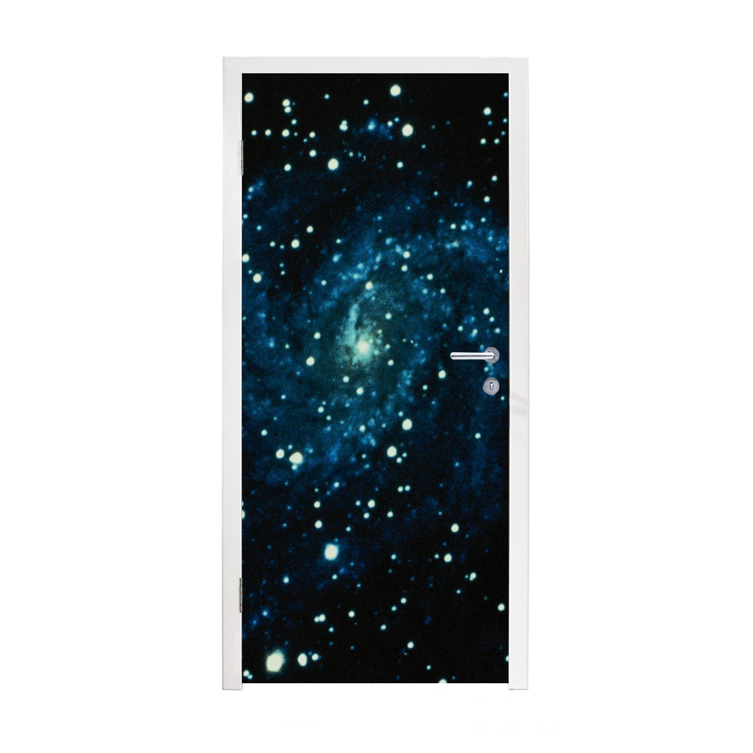 MuchoWow Türtapete für des cm bedruckt, 75x205 St), (1 außerhalb Tür, Matt, Galaxie Sonnensystems, Türaufkleber, Fototapete