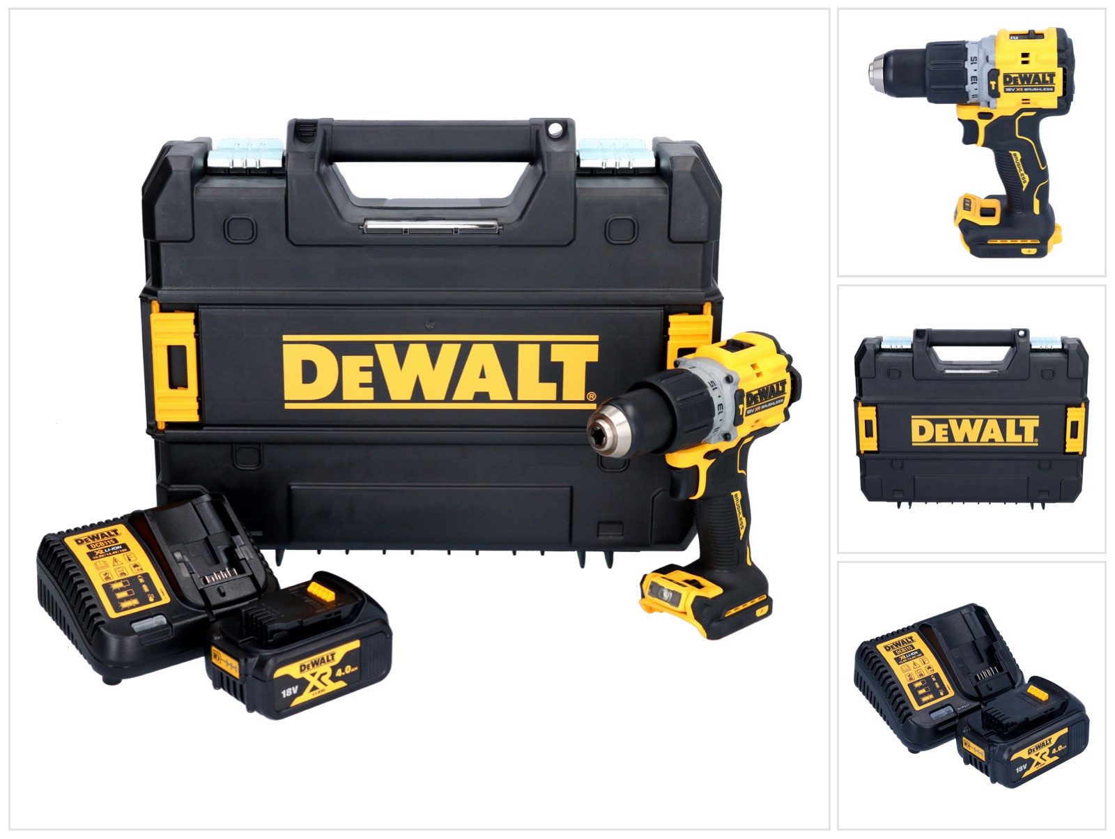 DeWalt Akku-Schlagbohrschrauber DCD 805 M1T 18 V 90 Nm Brushless + 1x Akku 4,0 Ah + Ladegerät + TSTAK