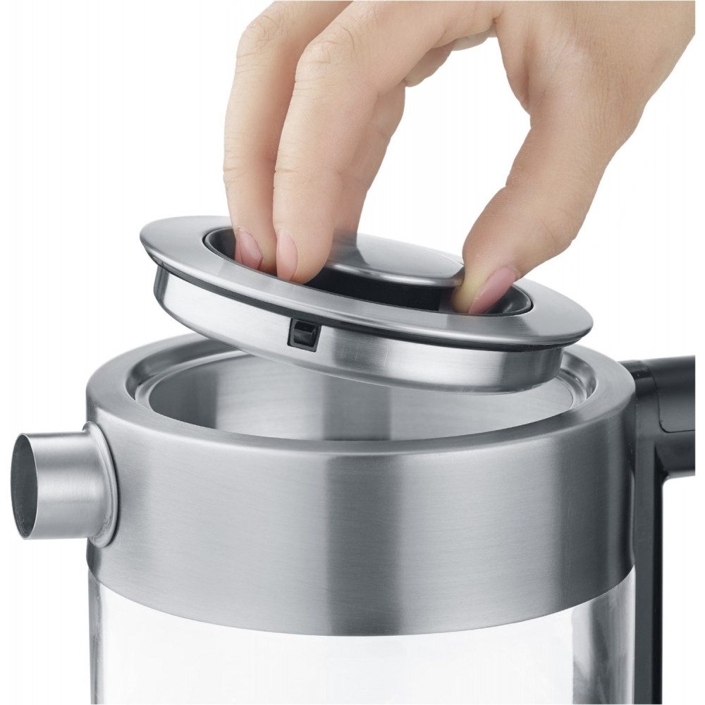 Graef Wasserkocher Graef Wasserkocher transparent/edelstahl., 1 l, 2200 W, außenliegende Wasserstandsanzeige