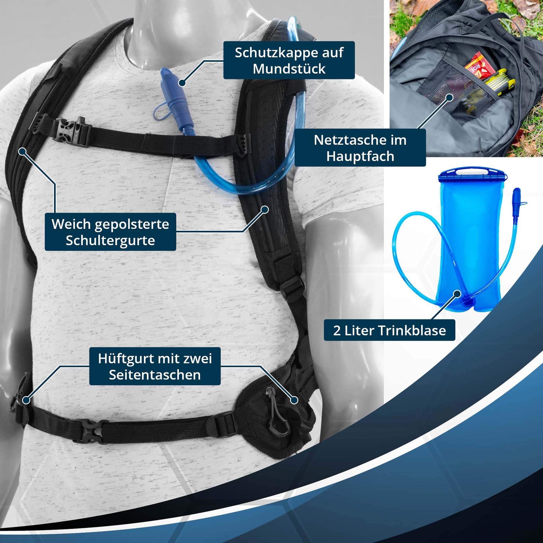 Rave Bike&Outdoor Rucksack Facile, inkl. 2 Liter Trinkblase – Bild 3 von 5