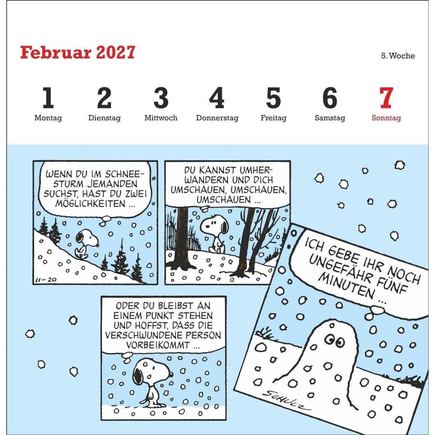 HEYE Wandkalender Peanuts Premium-Postkartenkalender 2027 – Bild 3 von 5