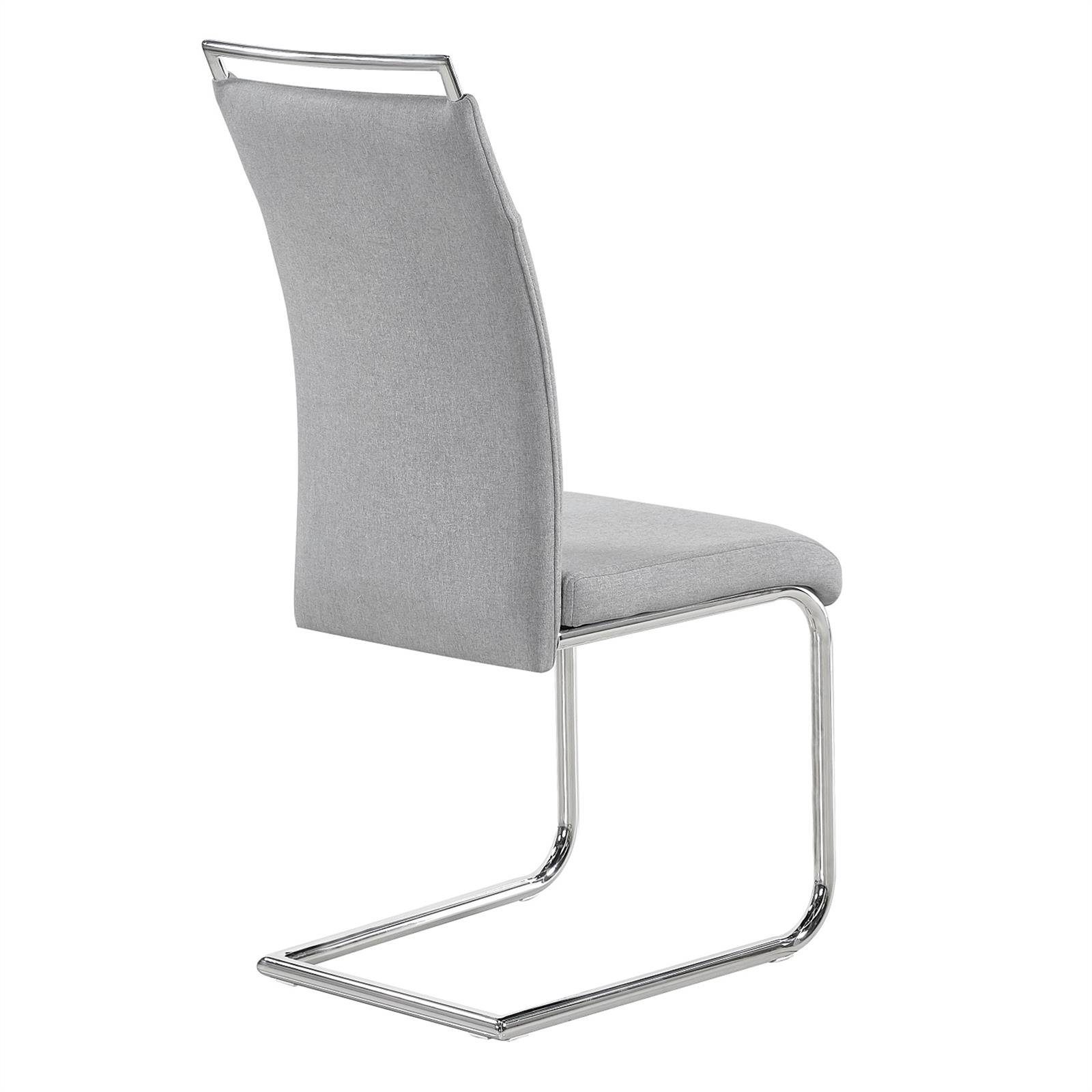 CARO-Möbel Esszimmerstuhl ERICA (4 St), Esszimmerstuhl 4er Set Küchenstuhl Schwingstuhl Stoffbezug Freischwing – Bild 5 von 5