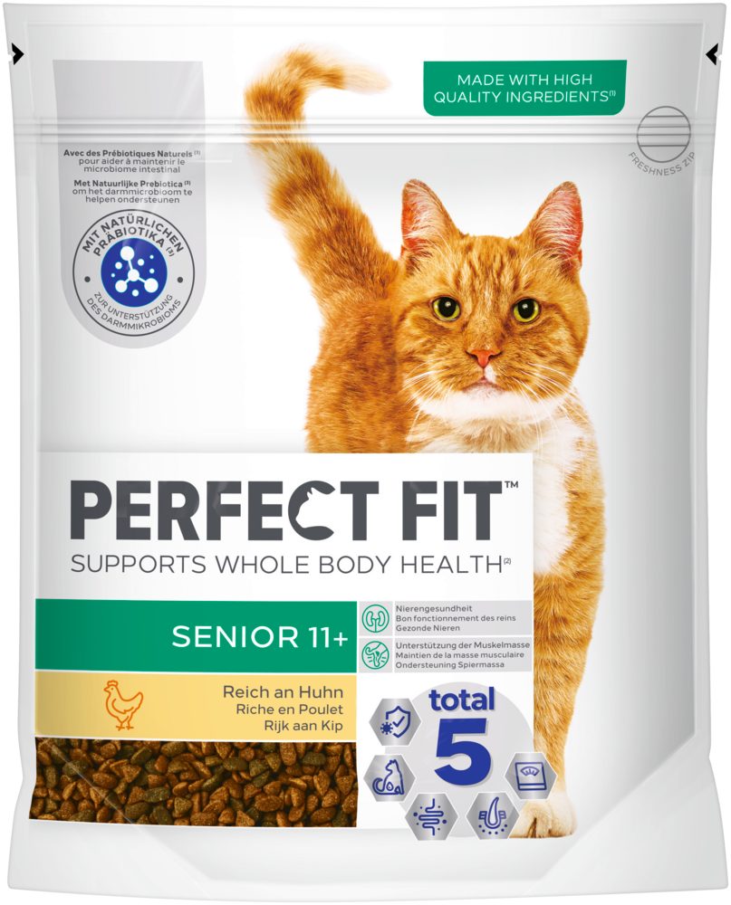 Perfect Fit PERFECT FIT™ Katze Beutel Senior 11+ mit Huhn 750g, Trockenfutter für: Katze