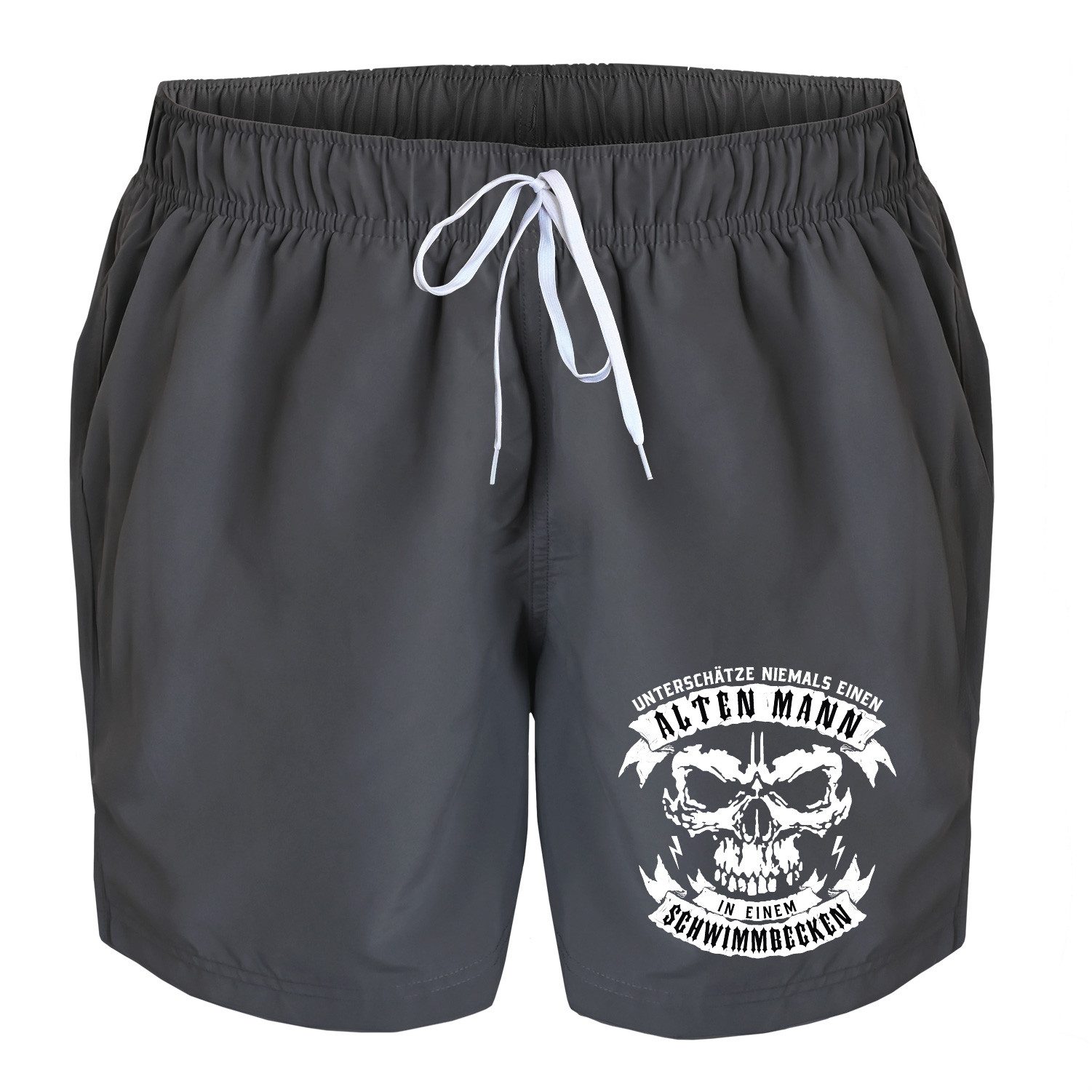 deinshirt Badehose Schwimmshorts Totenkopf alter Mann günstig online kaufen