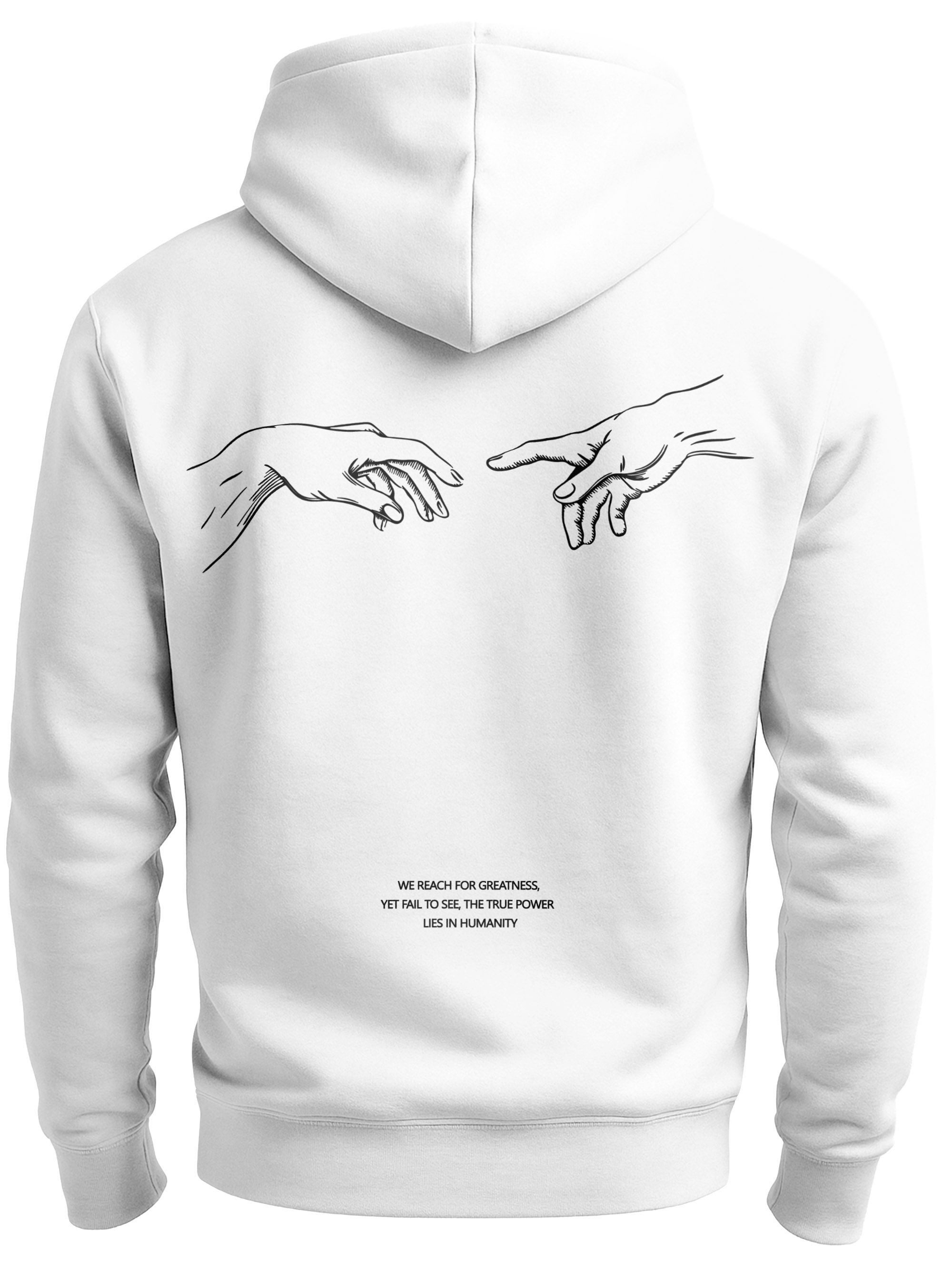 Neverless Hoodie Neverless® Hoodie Backprint Herren Michelangelo Hände Line günstig online kaufen