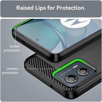CoolGadget Handyhülle Carbon Handy Hülle für Motorola Moto G53 5G 6,5 Zoll, robuste Telefonhülle Case Schutzhülle für Motorola G53 5G Hülle