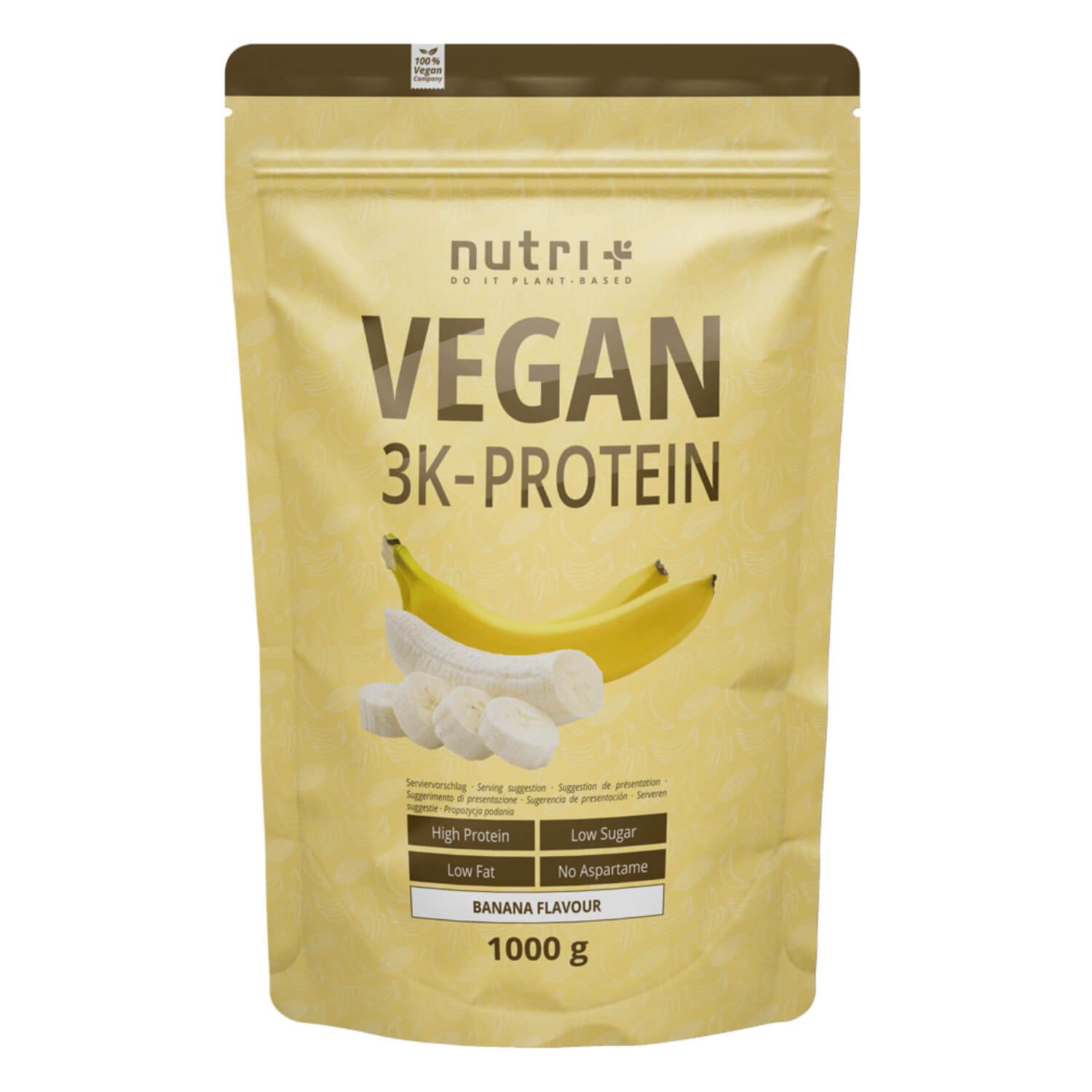 nutri+ Protein Pulver Vegan 3K Pulver, 1 er 1000 g