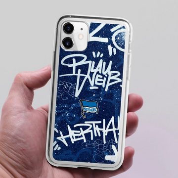 DeinDesign Handyhülle Hertha BSC Graffiti Offizielles Lizenzprodukt Street Graffiti, Apple iPhone 11 Silikon Hülle Bumper Case Handy Schutzhülle