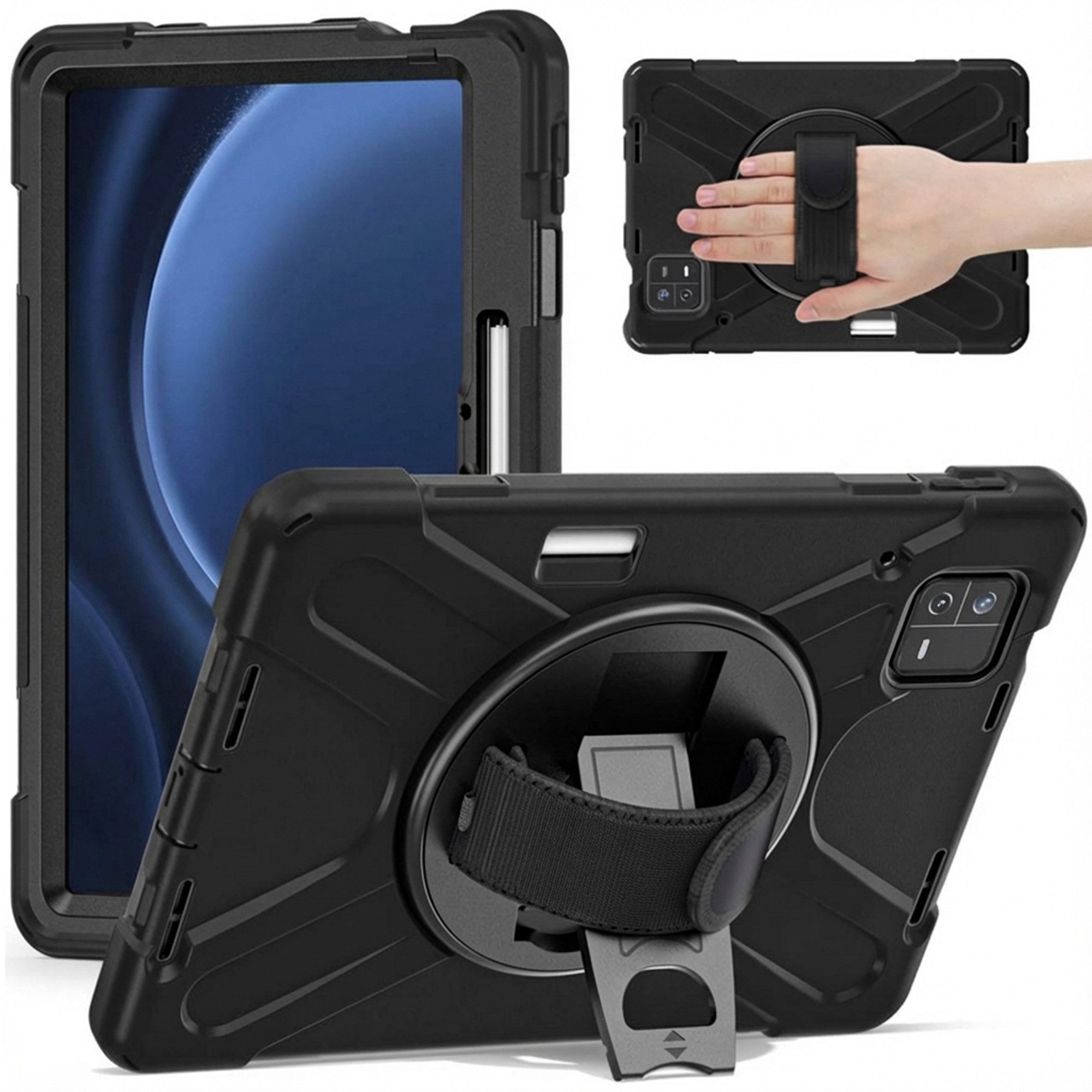 Tablet-Hülle imoshion Tablet Cover mit Handriemen Xiaomi Pad 6 / 6 Pro - Schwarz