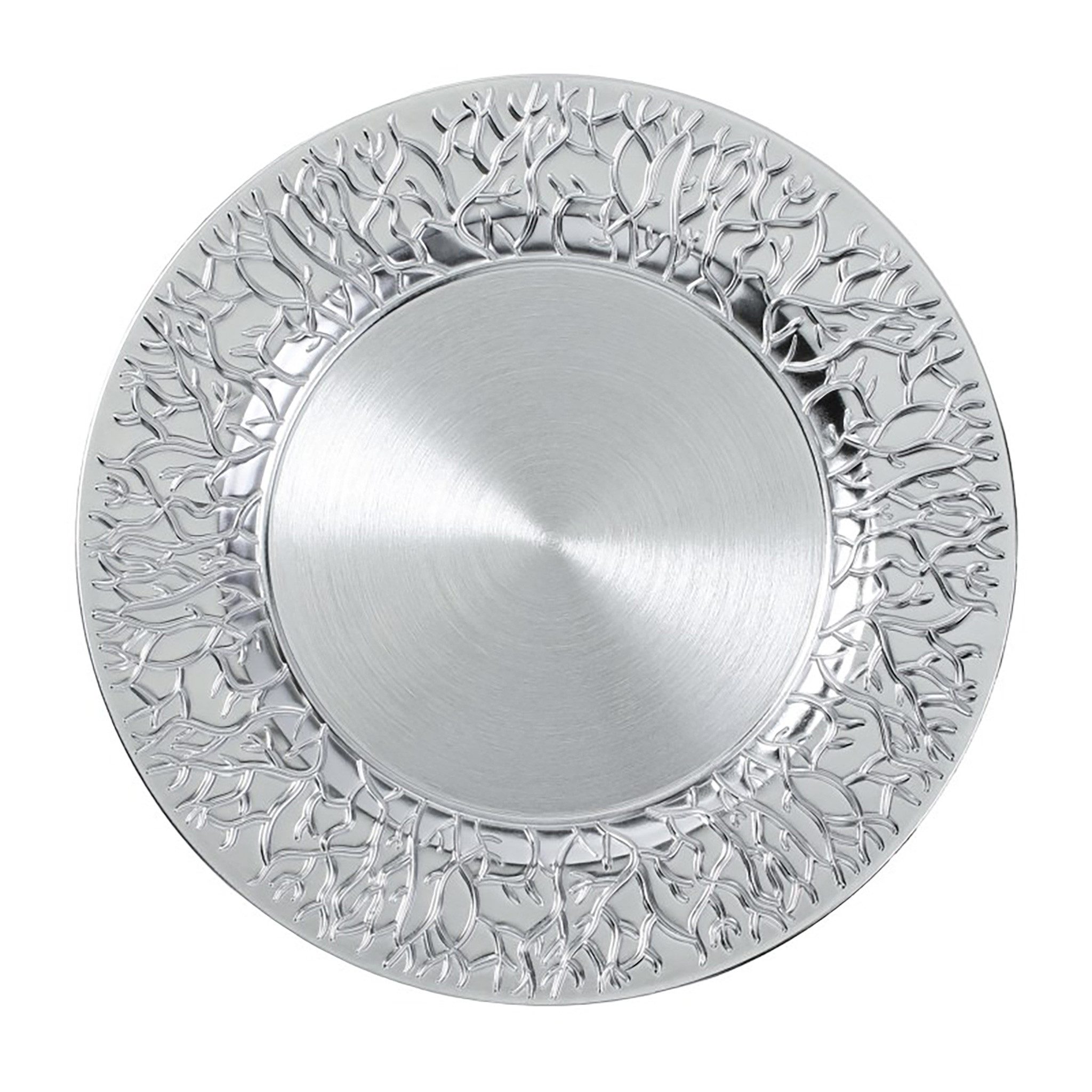 MAGIC by Inge Dekoteller, Dekoteller 33cm Kunststoff Zweige - Silber metallic