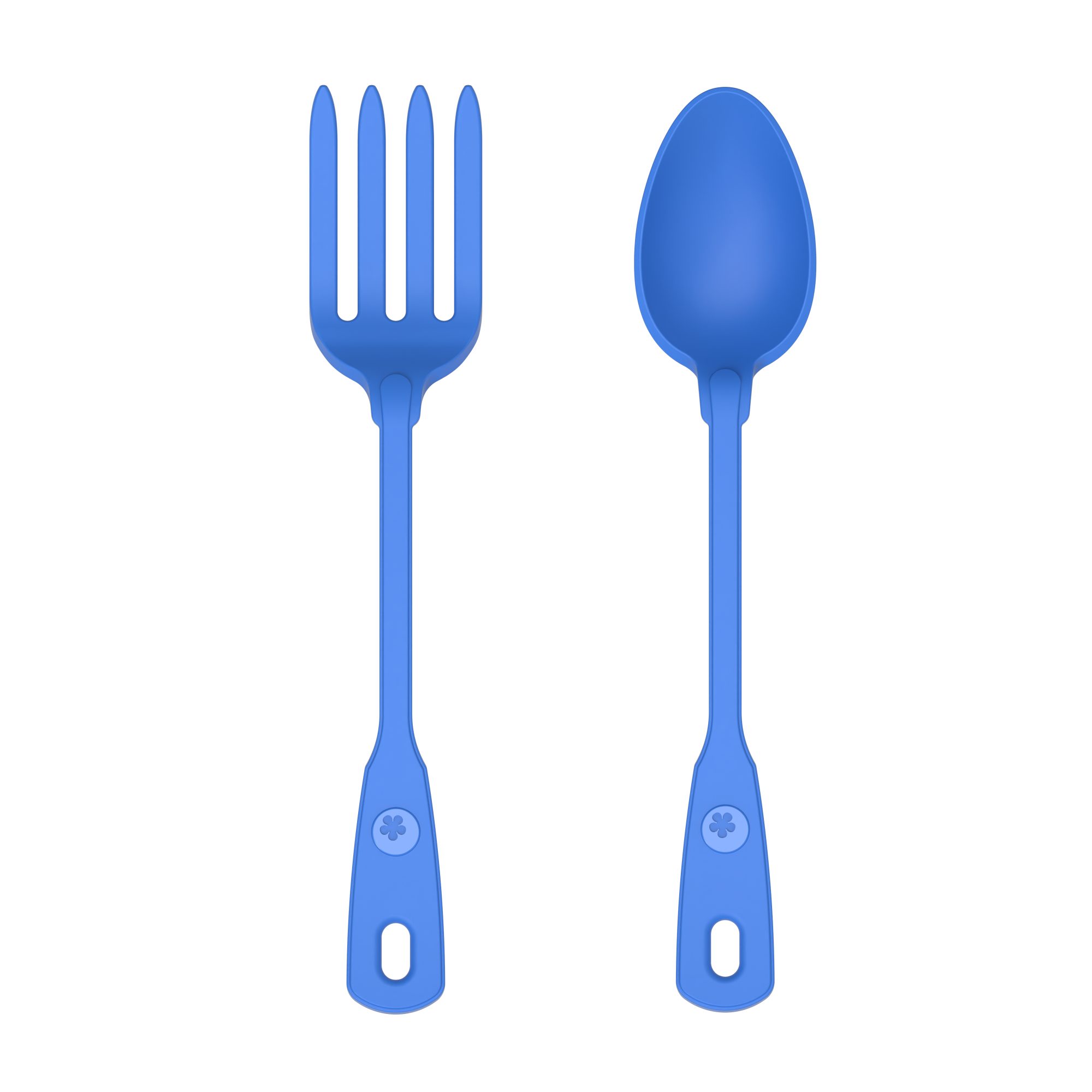 Kochblume Kochbesteck-Set Servierlöffel + Serviergabel - 2-tlg. - blau