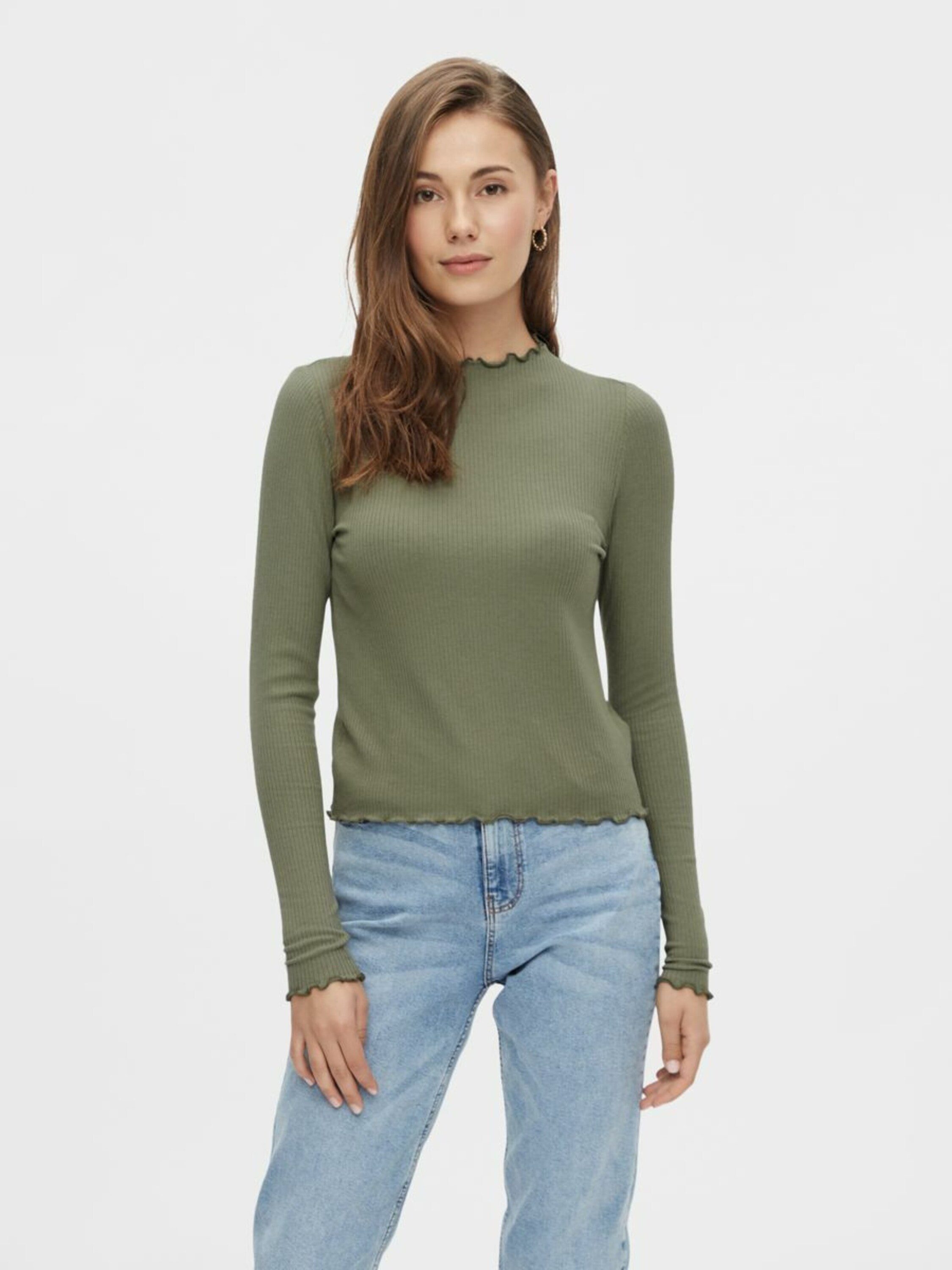 pieces Langarmshirt PCNicca (1-tlg) Rüschen günstig online kaufen