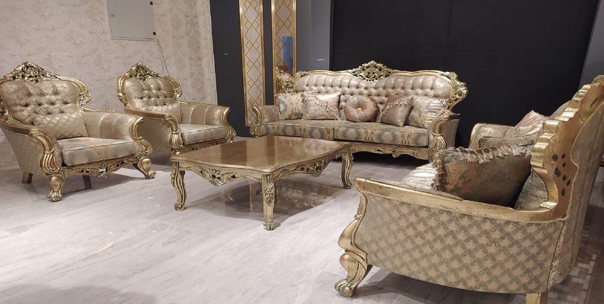 Barock - - Möbel im - Barock Padrino Couchtisch & Prunkvoll Edel Wohnzimmertisch Casa Gold Couchtisch Handgefertigter Barockstil Luxus
