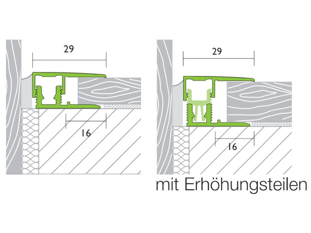 PROLINE Abschlussprofil Abschlussprofil PROVARIOclip Universal Aluminium Schwarz matt