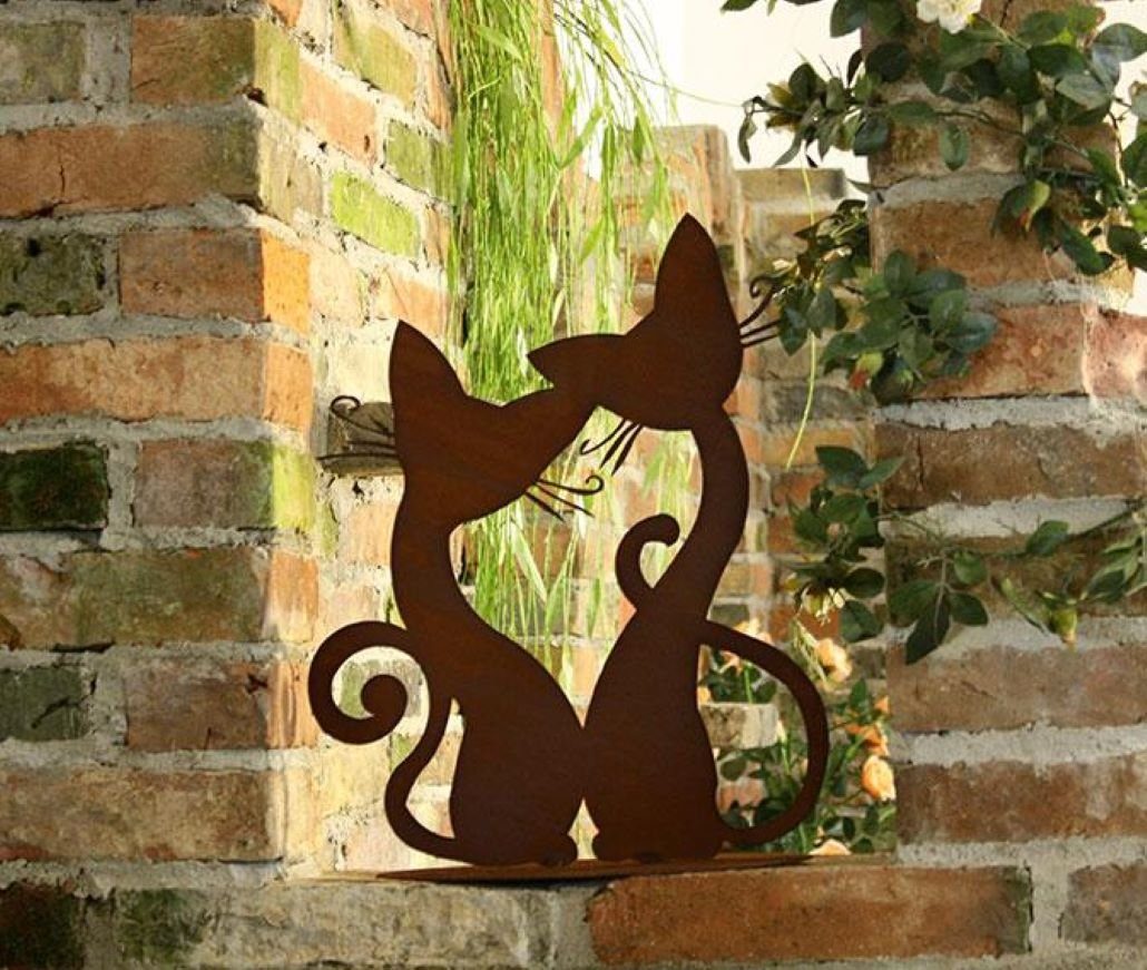 Ferrum Art Gartenfigur Katzenpärchen groß, - (Stück, auf 2: St), Gr. Edelrost 1 Platte