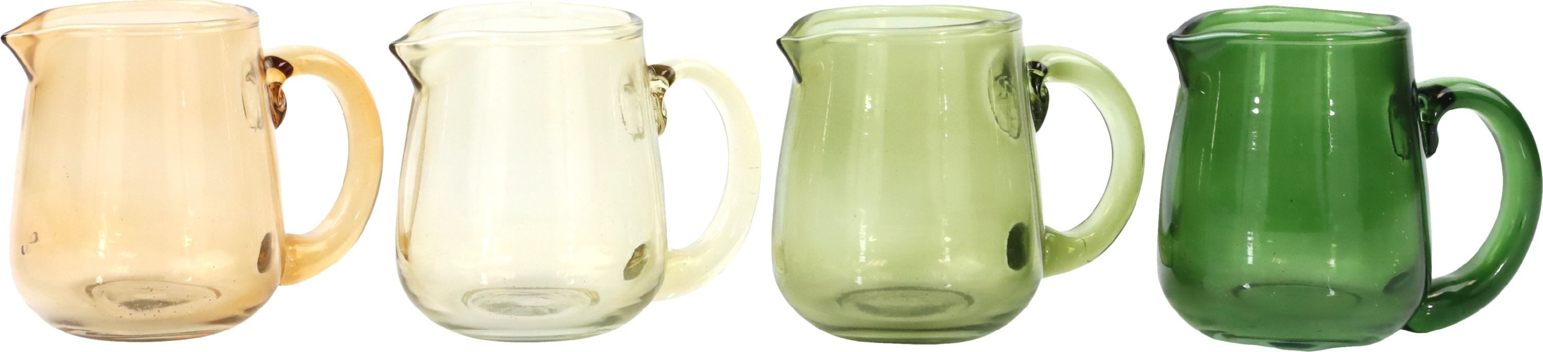 FURNARO Wasserkrug, (4-tlg. Glaskrugset), Handgefertigte Glasoptik mit Farbverlauf