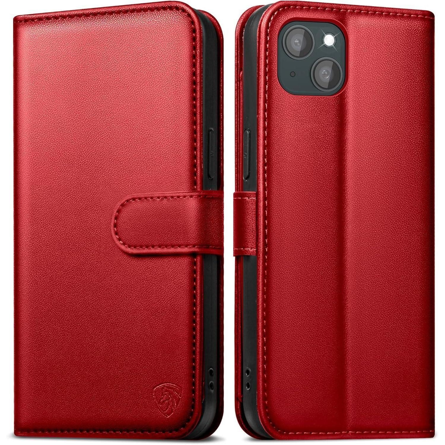 LuxusKollektion Flip Case Handyhlle fr iPhone 15 Lederhlle, Panzer  Schutz Glas, RFID
