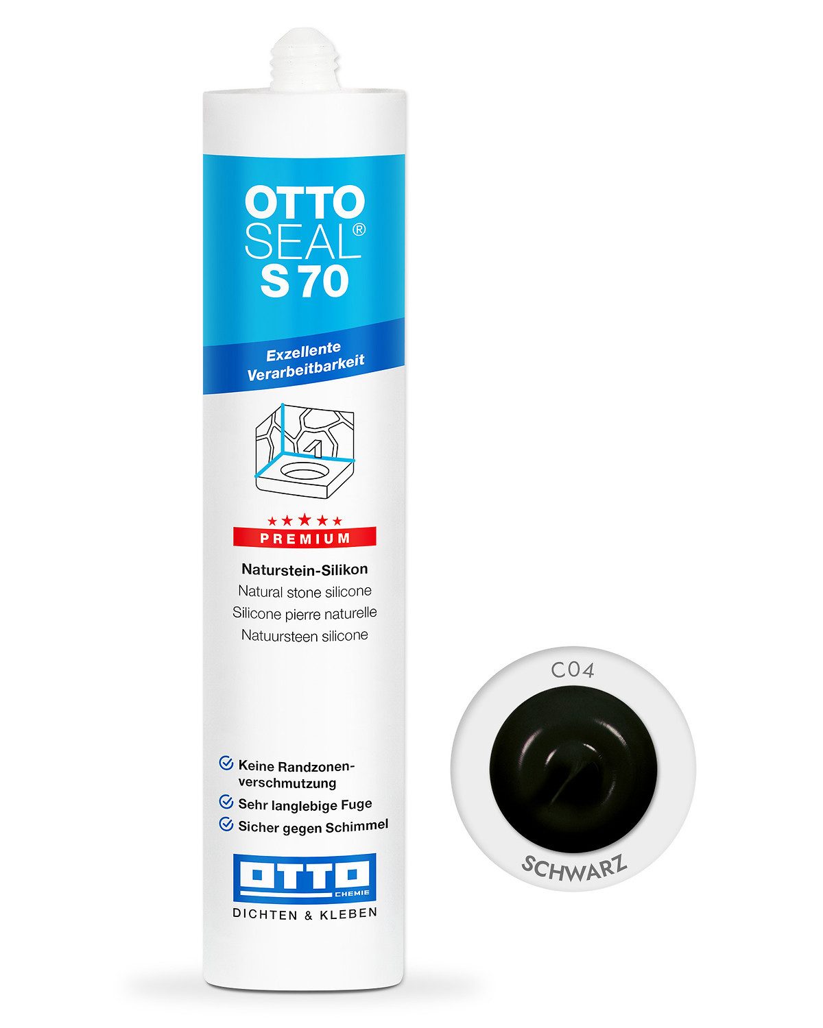 OTTO-Chemie Silikon Ottoseal S70 Premium-Naturstein-Silikon 310ml, gebrauchsfertig, neutral vernetzend