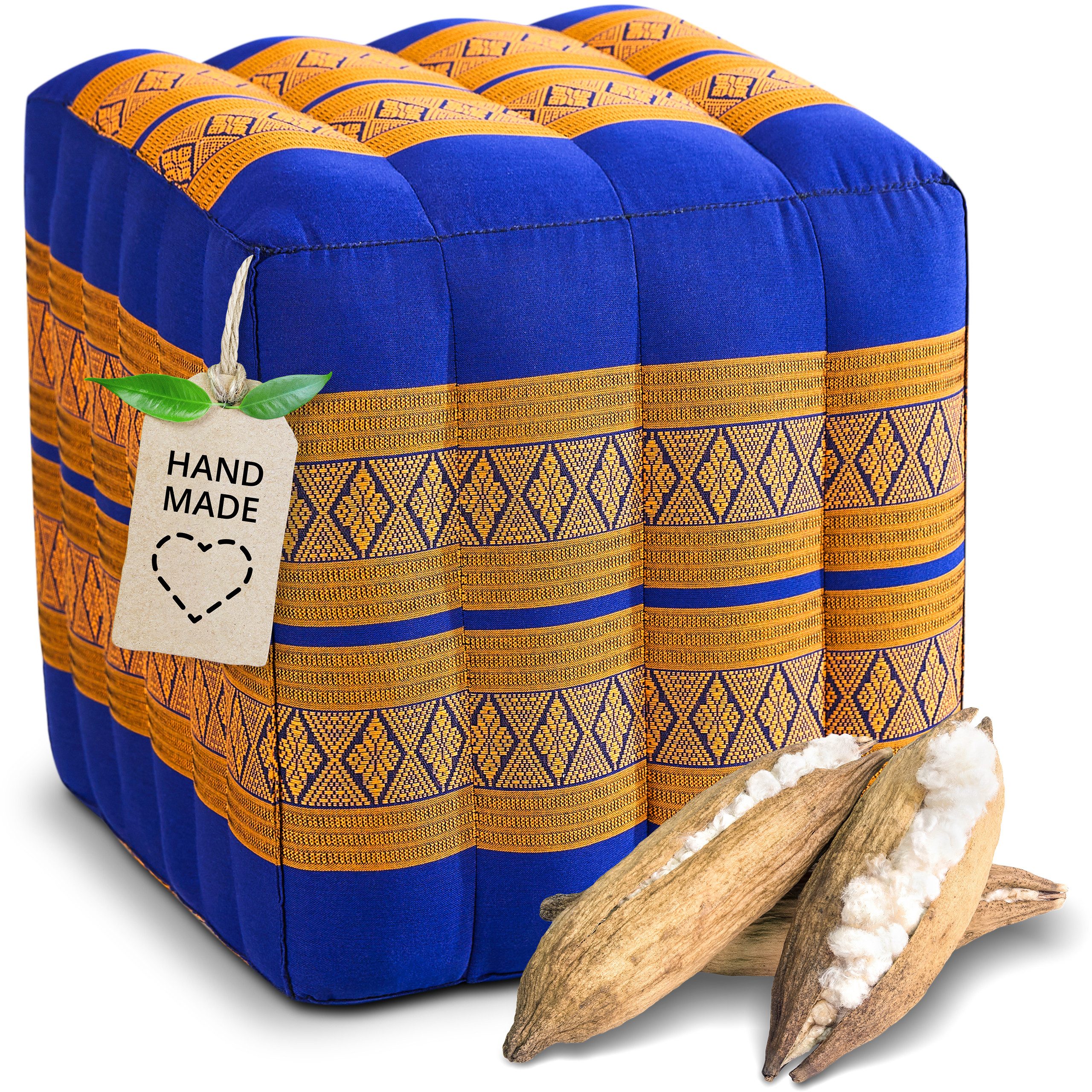 livasia Polsterhocker Würfelkissen - 40x40x40cm - Sitzwürfel, Kapok, vegan, handgefertigt