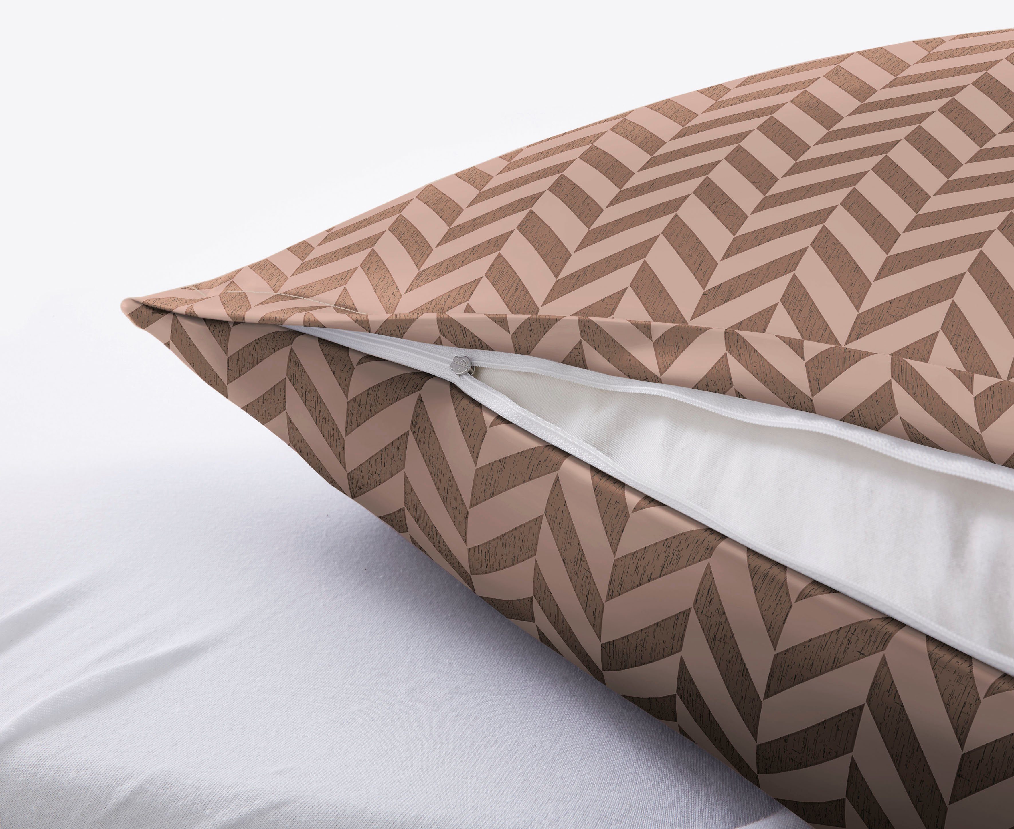 Kleine Wolke Bettwäsche Cosy, Mako-Satin, 2 teilig, mit Fischgrätmuster