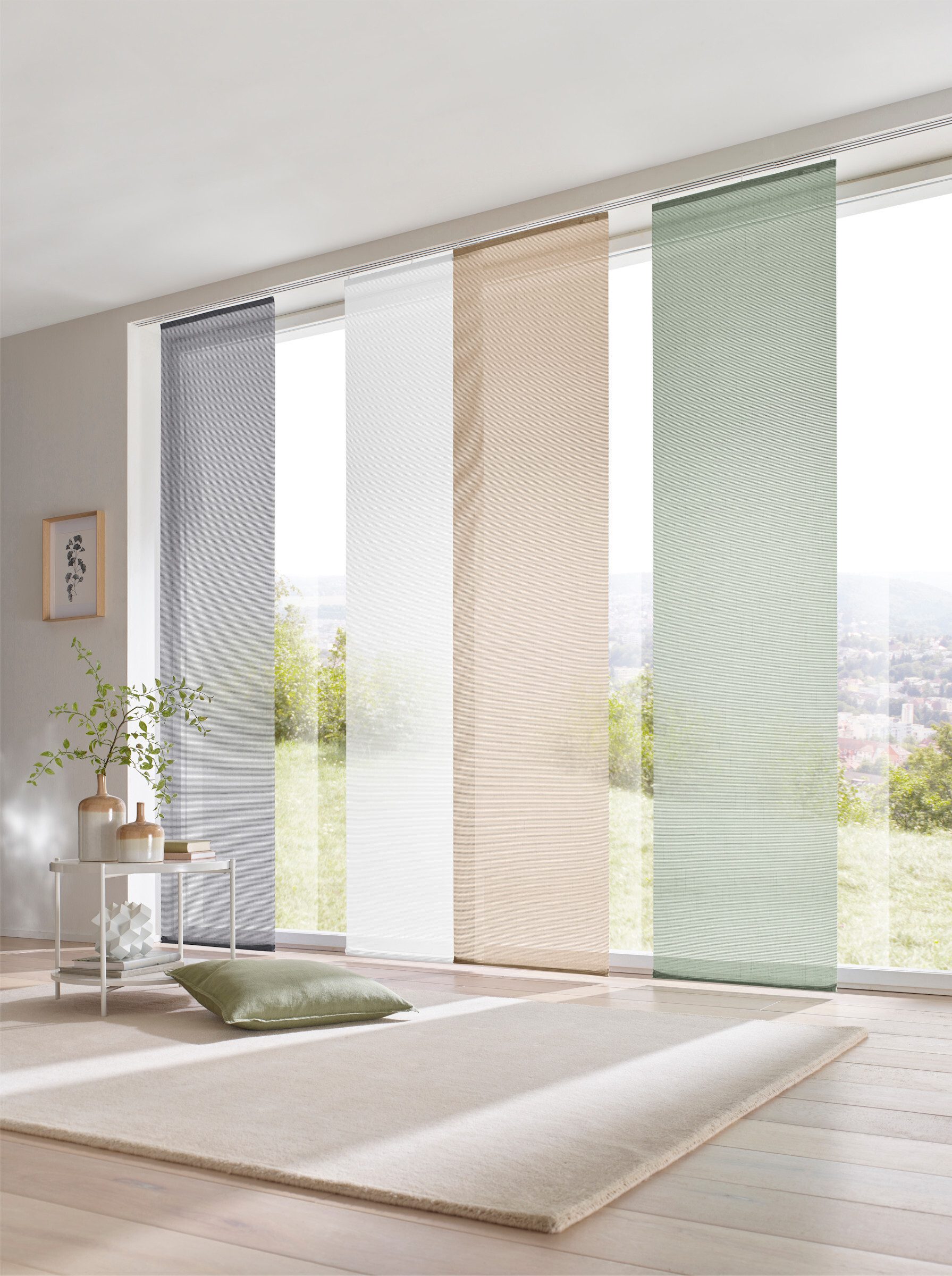 heine Gardine Schiebevorhang (1 St), Klettschiene, halbtransparent, Schiebevorhang