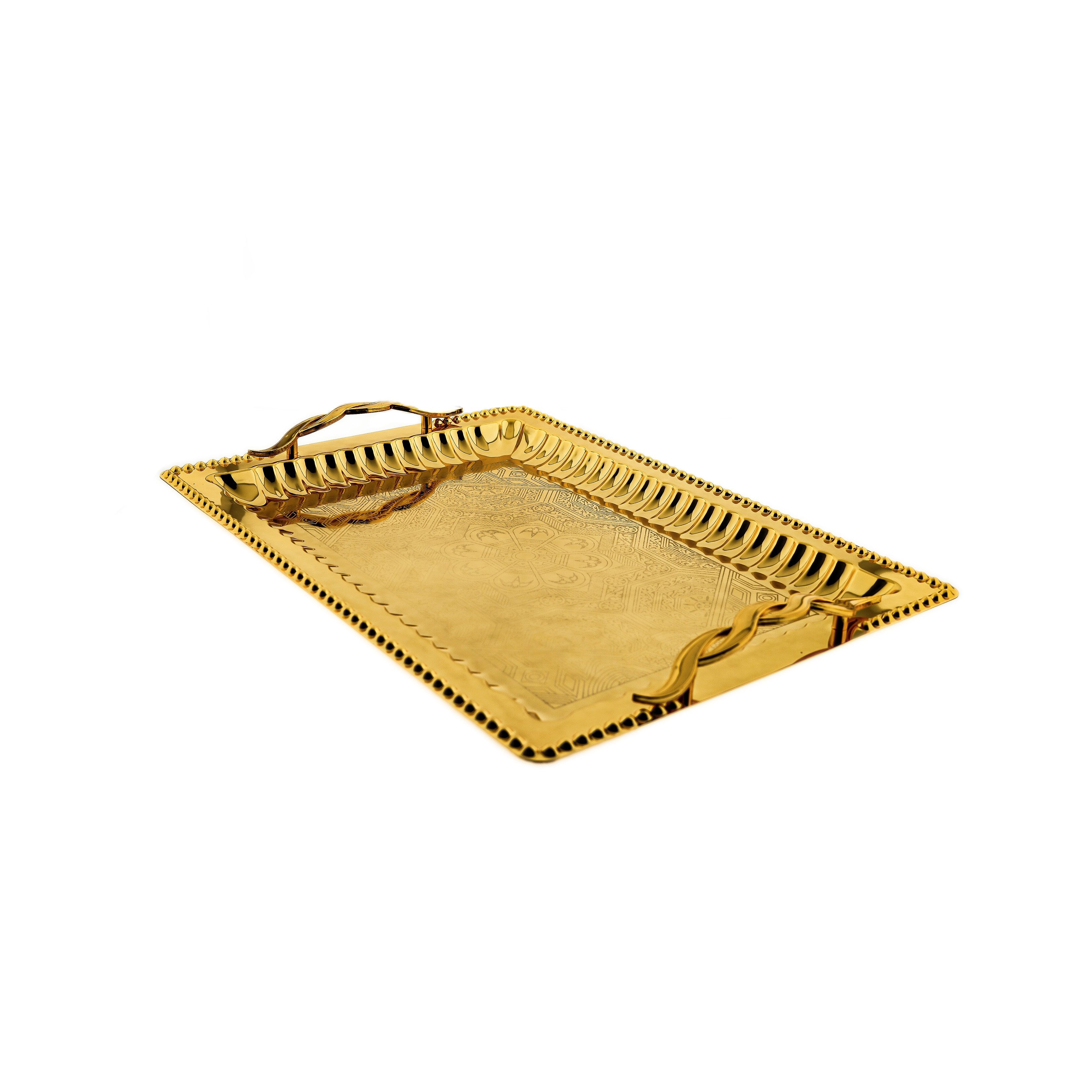 Almina Servierplatte aus hochwertigem 18/10-Edelstahl - 2er Set, Edel & Vielseitig, Edelstahl, (Packung, 2-tlg., 2er Set), 18/10-Edelstahl