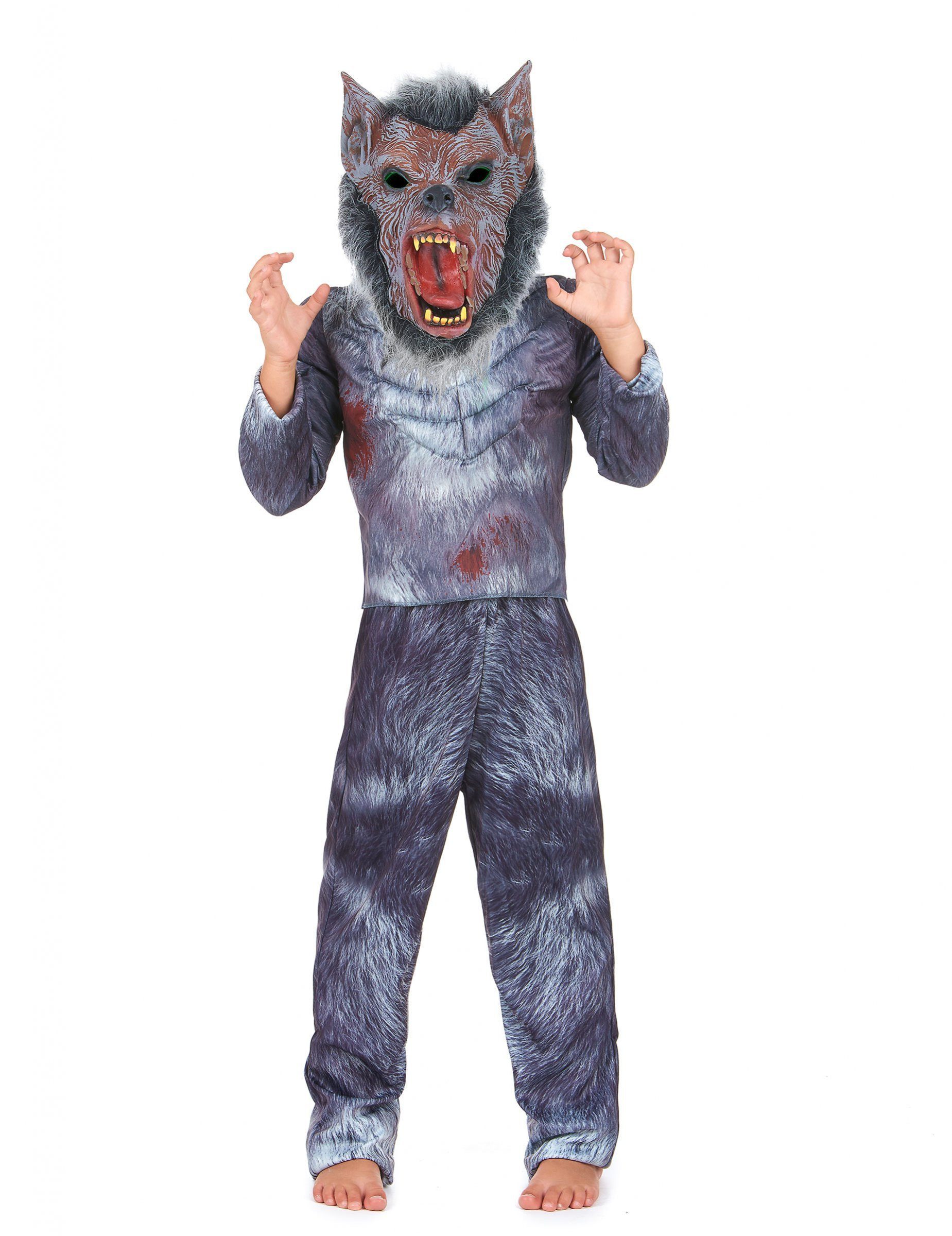 Kostüm Werwolf Halloween Kinderkostüm grau-braun