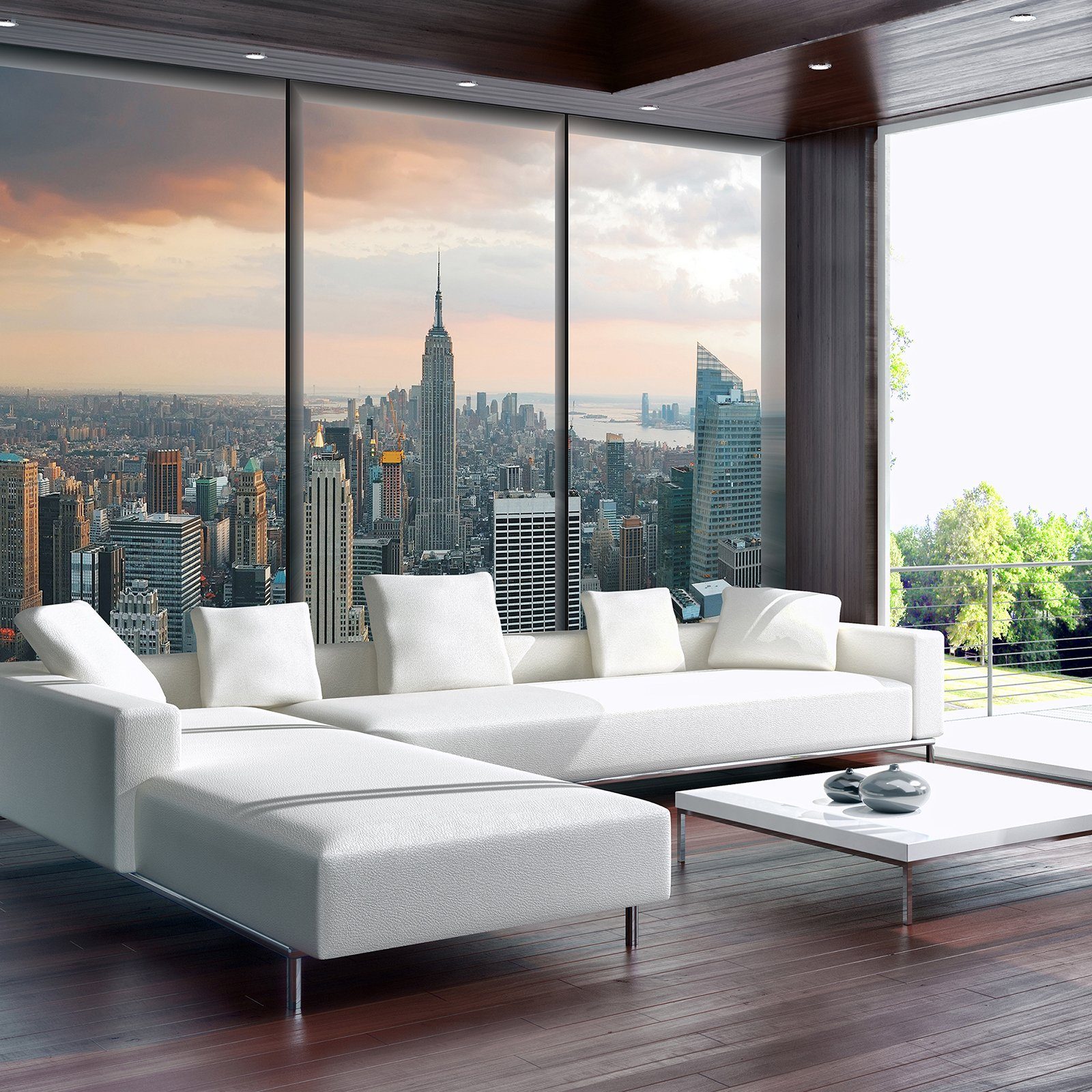 Wallarena Fototapete 3D Fenster New York Panorama Tapete Wohnzimmer Schlafz günstig online kaufen
