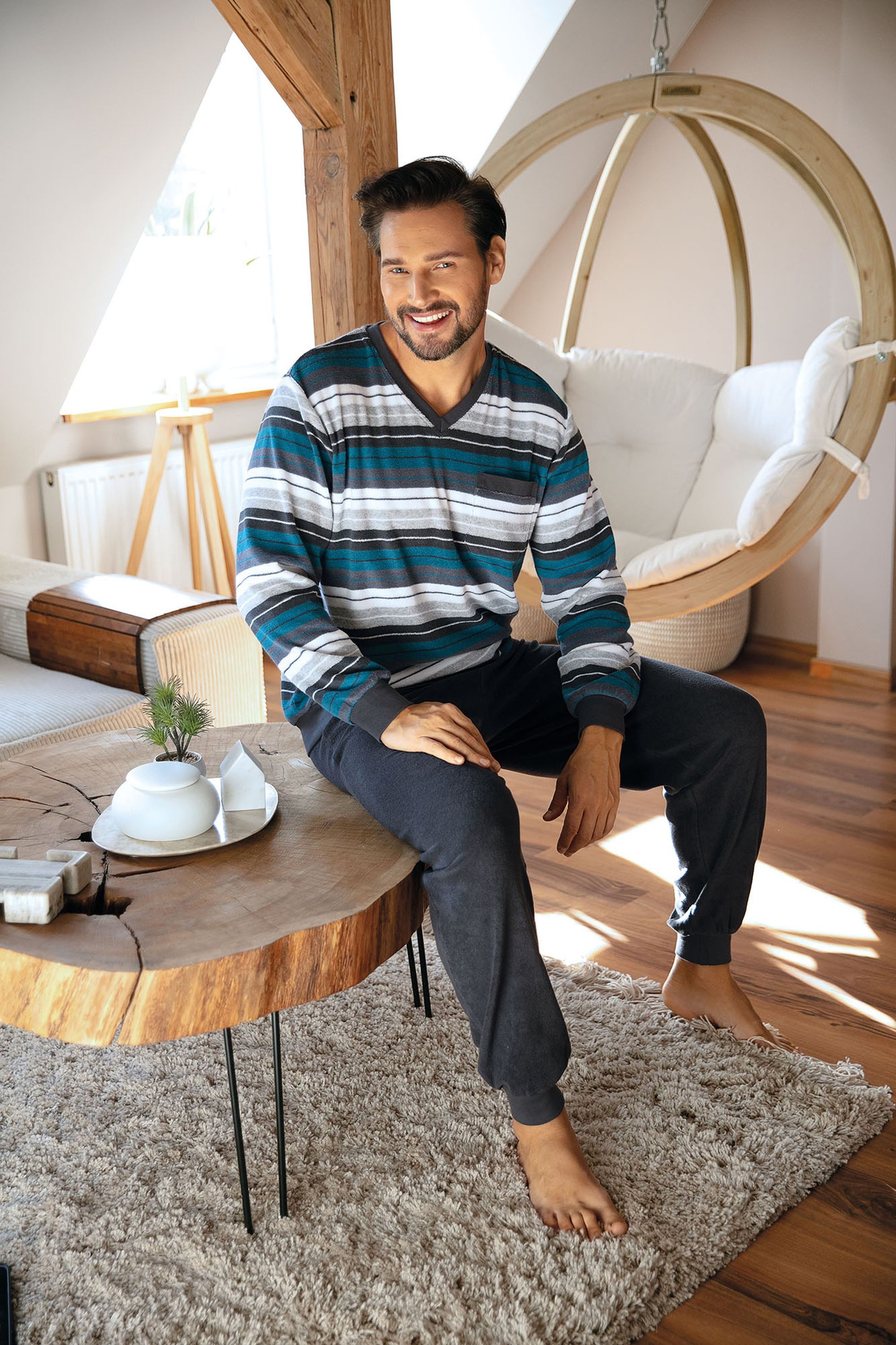 Comte Schlafanzug Gentle Frost (Set, 2 tlg., 2-teilig) Herren Pyjama lang L günstig online kaufen