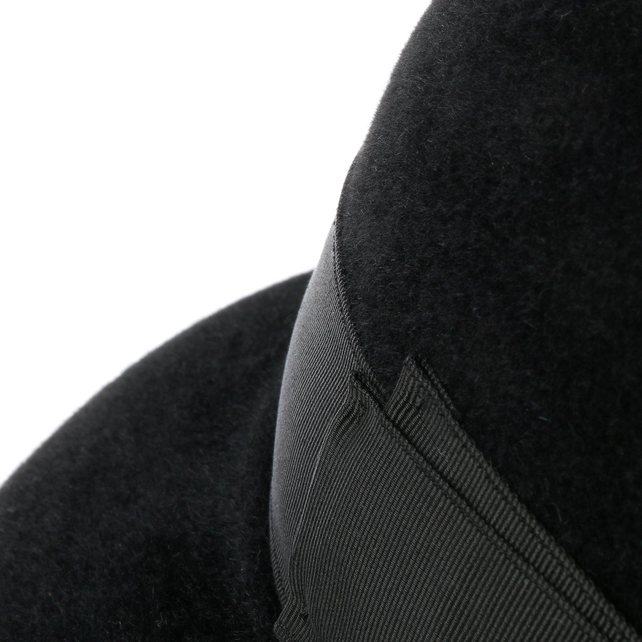 Borsalino Filzhut (1-St) Italy schwarz Damenhut mit Ripsband, in Made