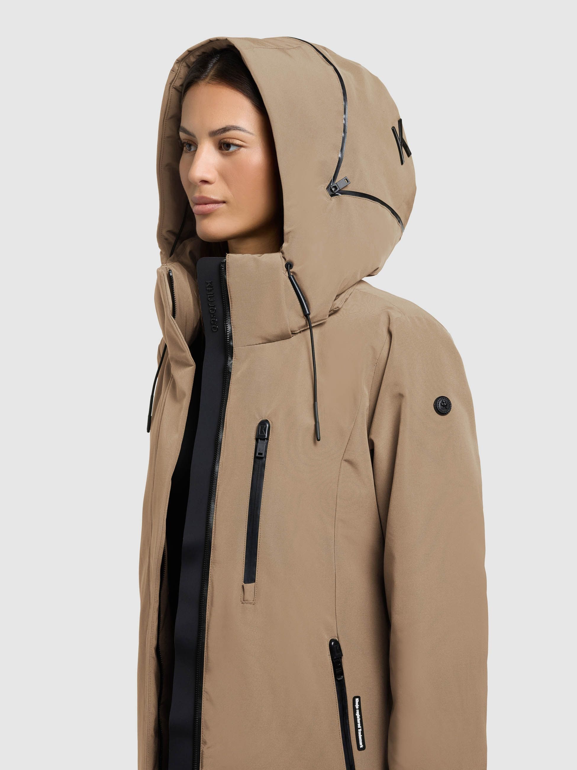 khujo Winterjacke khujo Wintermantel LOFI 3 warm wattiert, wasserabweisend, abnehmbare Kapuze