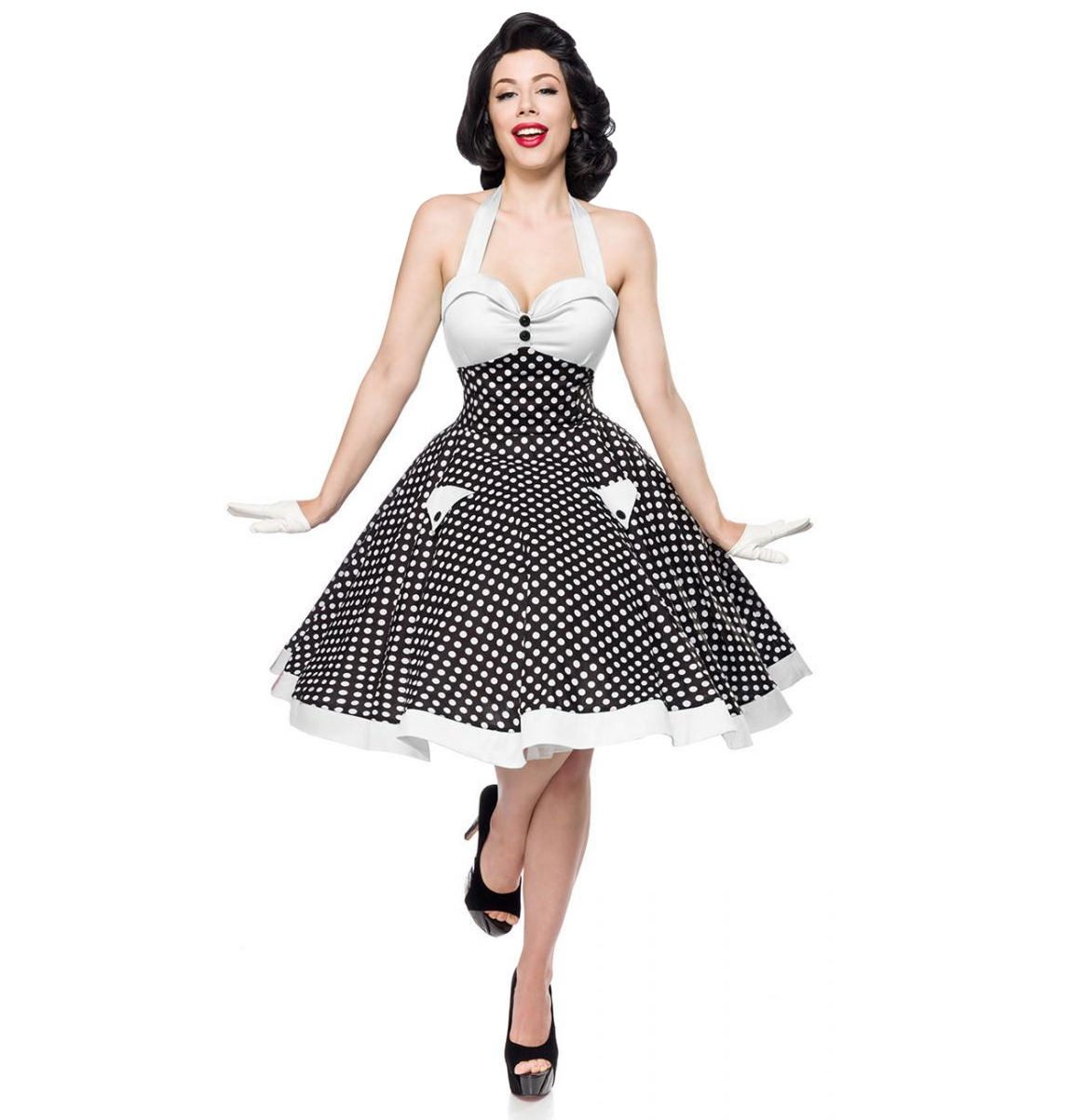 BELSIRA A-Linien-Kleid Vintage-Swing-Kleid 50er Jahre Pin Up Rockabilly Retro Sommerkleid