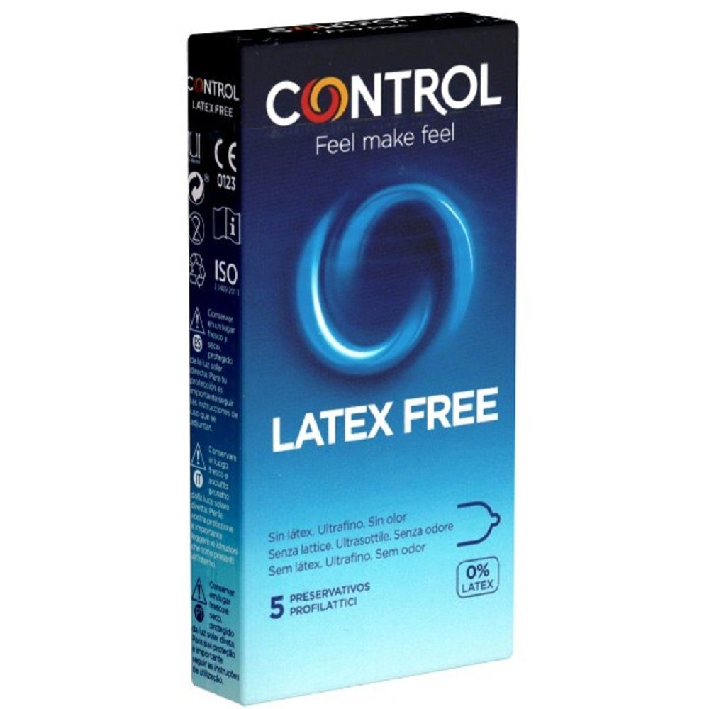 CONTROL CONDOMS Kondome Latex Free Packung mit, 5 St., Kondome aus Polyurethan, latexfreie Kondome, absolut geruchslos und hypoallergen