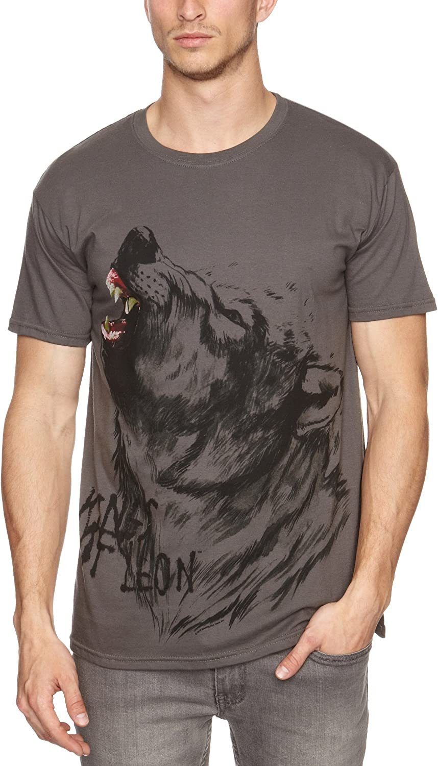 coole-fun-t-shirts Print-Shirt KINGS OF LEON T-Shirt Wolf Howl Grau Herren  Größen S L XL