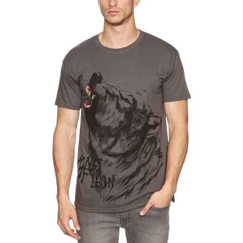 coole-fun-t-shirts Print-Shirt KINGS OF LEON T-Shirt Wolf Howl Grau Herren Größen S L XL