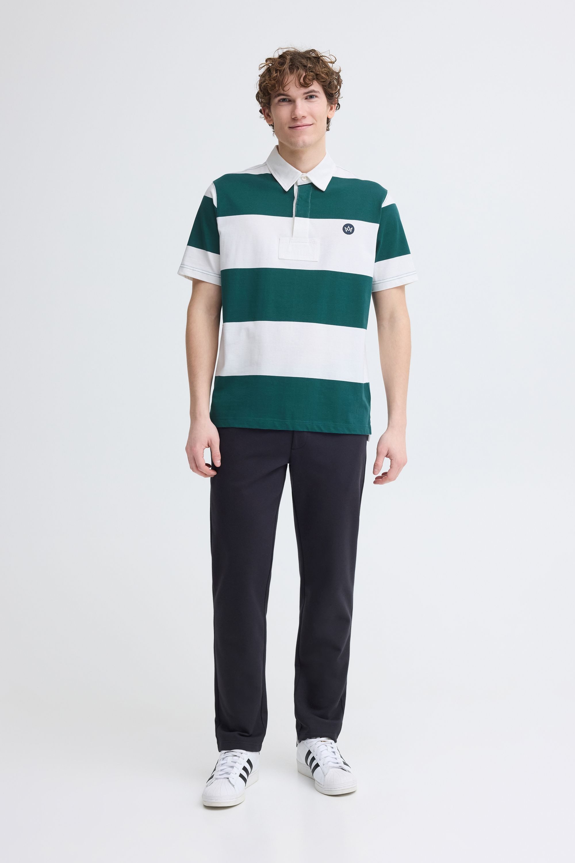 Kronstadt Poloshirt KSGrimmon Gestreiftes Poloshirt mit verdeckter Knopfleiste