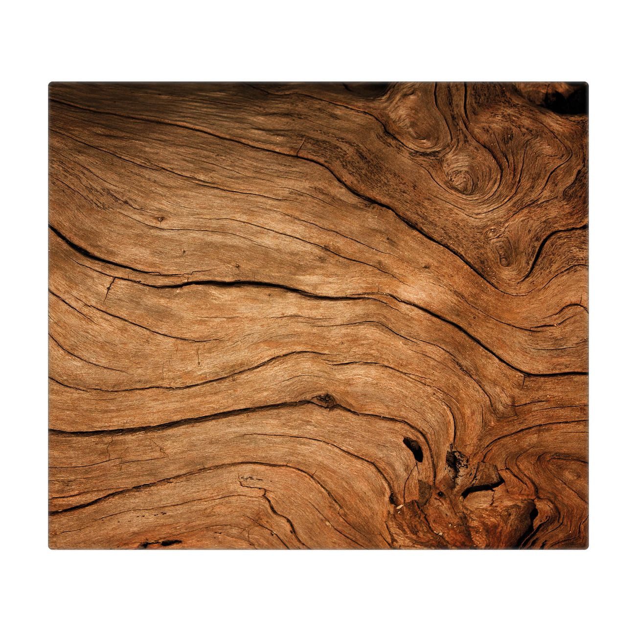 banjado Herd-Abdeckplatte einteilig aus Glas mit Motiv Trockenes Holz, (gehärtet, 1 tlg., inkl. selbstklebende Gummifüßchen)