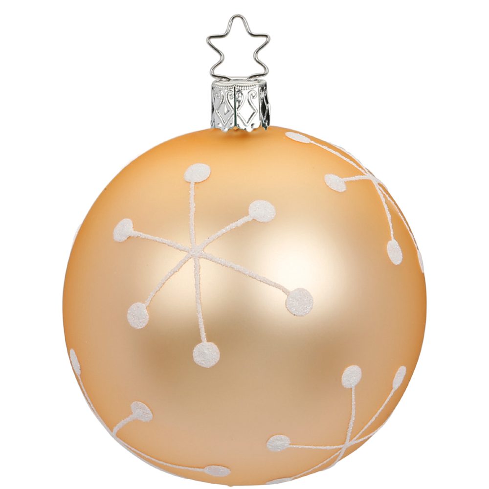 INGE-GLAS® Weihnachtsbaumkugel Glow St), (1 apricot handbemalt mundgeblasen