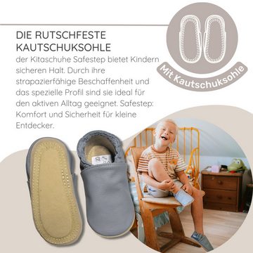 HOBEA-Germany Kitaschuhe Shaun mit Bitzer grau 20/21 (12 - 18 Monate) Kautschuksohle Lauflernschuh
