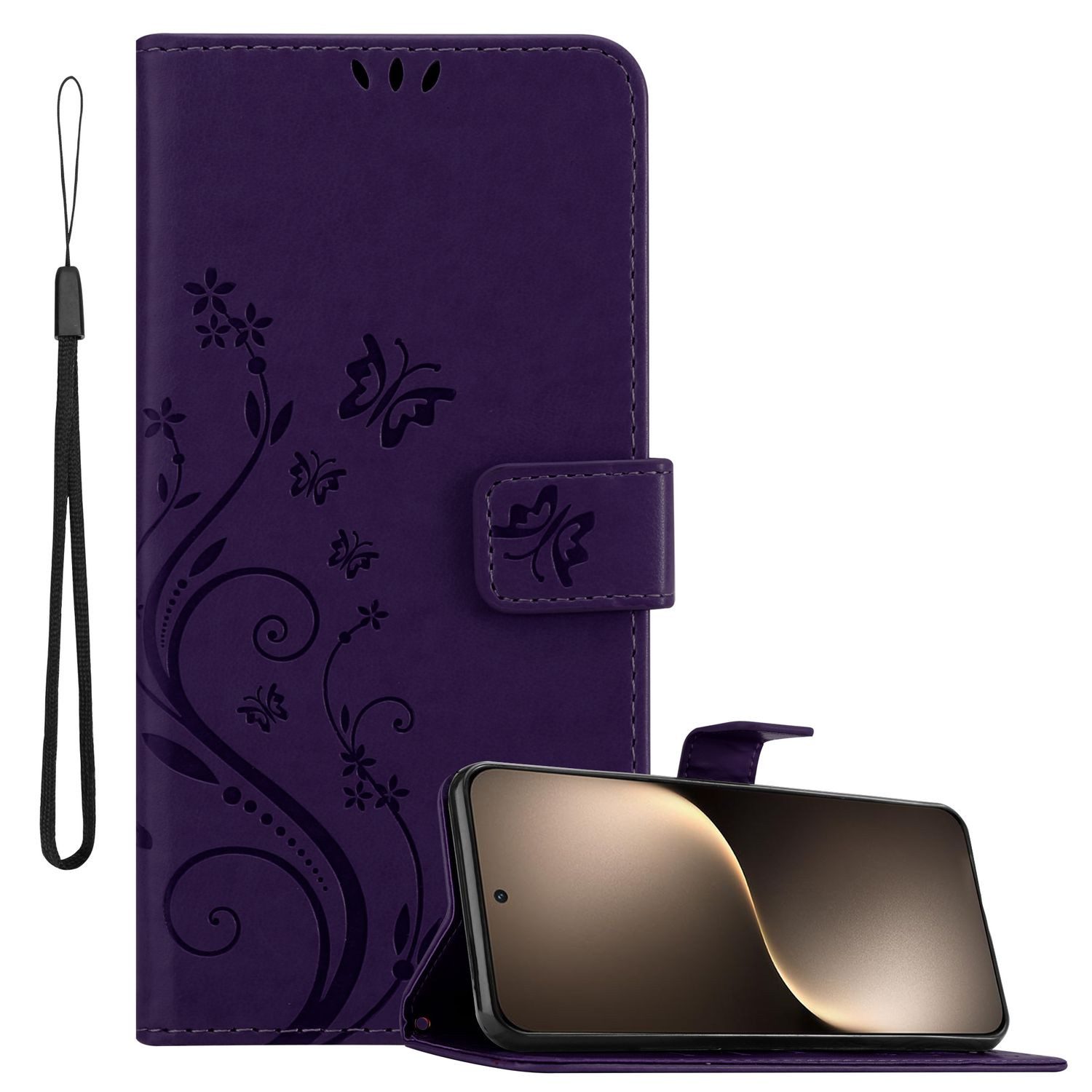 Cadorabo Handyhülle für Honor Magic 7 Hülle Honor Magic 7, Hülle Schutzhülle Blumen Flower mit Standfunktion Kartenfach Magnet