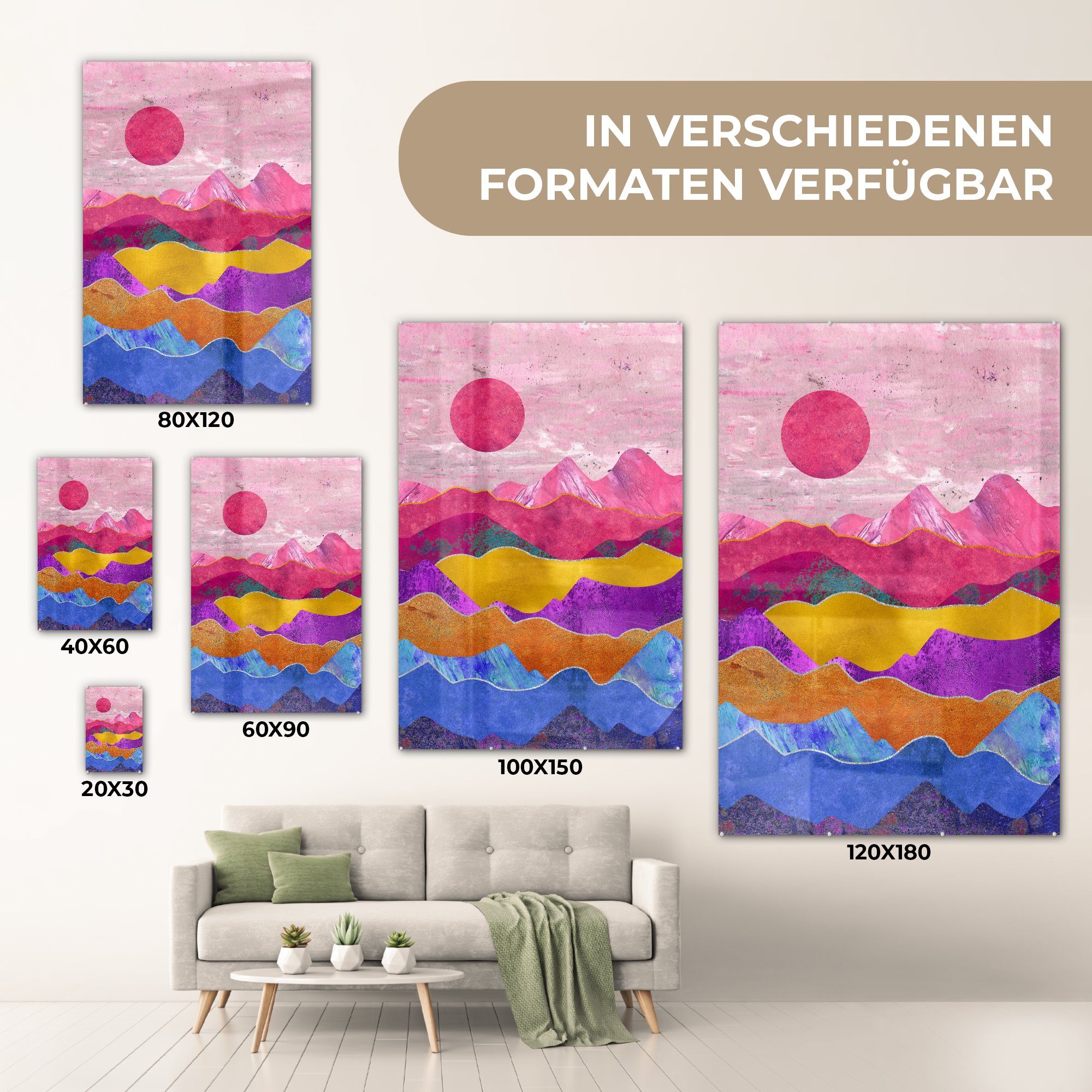 MuchoWow auf Wandbild Glas Bilder Stolz, Acrylglasbild auf Glas - Glasbilder Bi - - - (1 St), - Foto Gold Wanddekoration