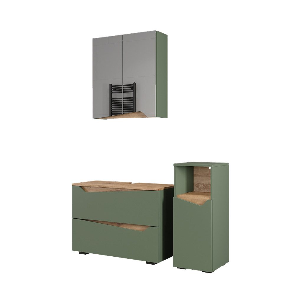 Vicco Badmöbel-Set Marelle, Grün/Artisan, 3 Teile günstig online kaufen
