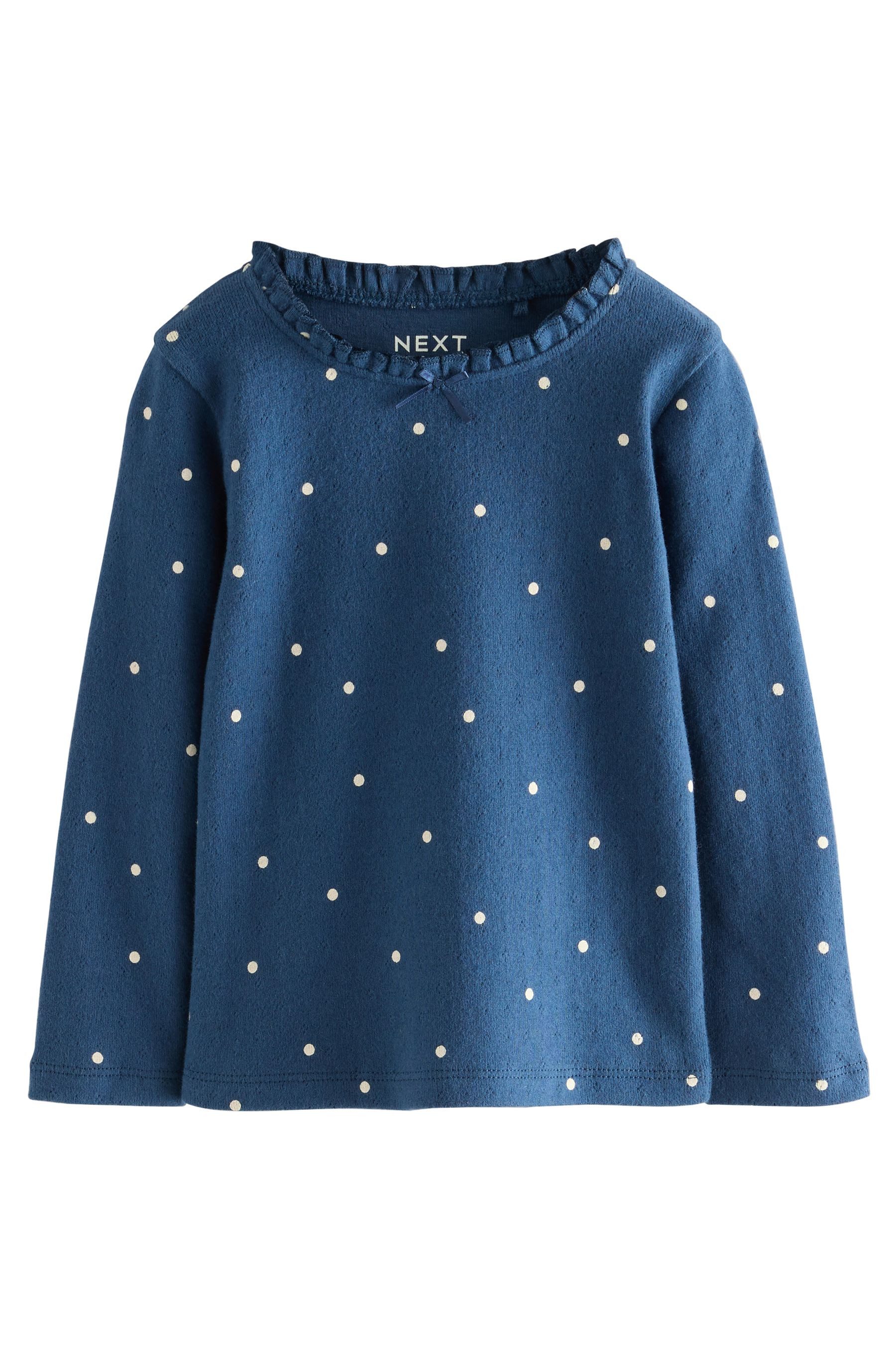 T-Shirt Langärmeliges Pointelle-T-Shirt